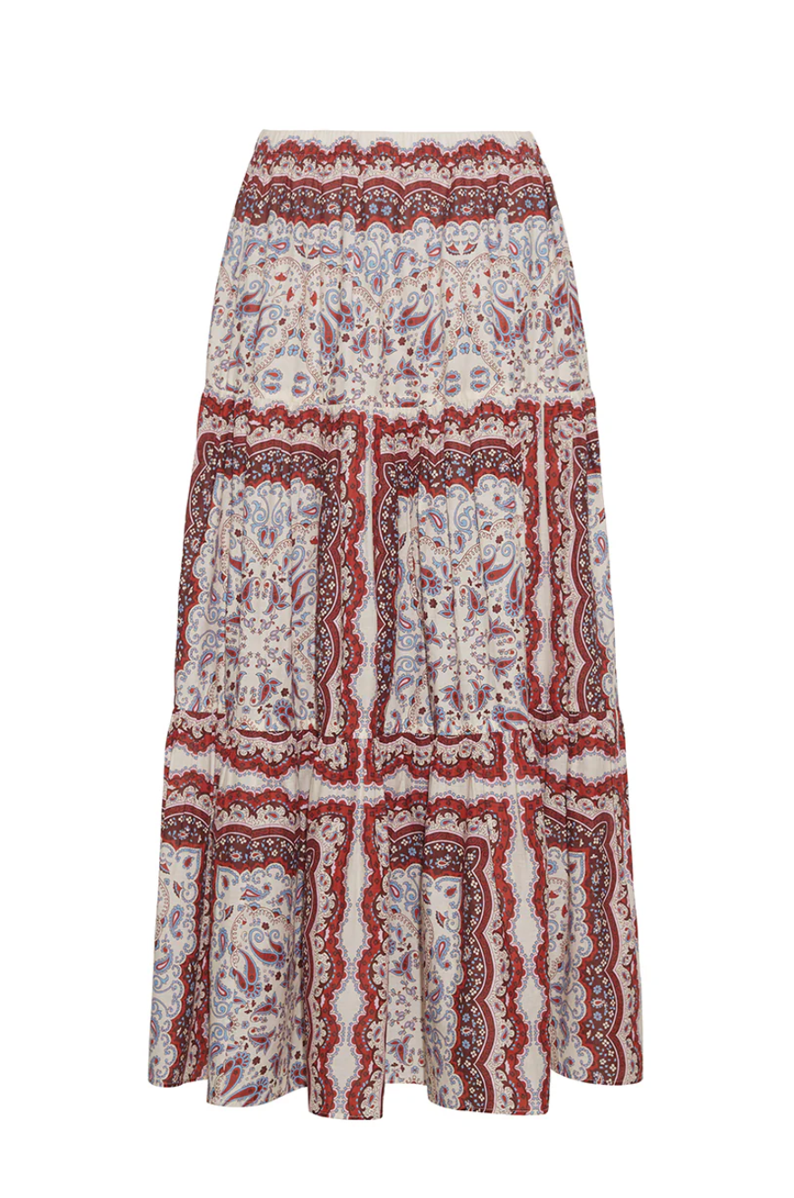 Melanie Skirt - Paisley Scarf Ivory