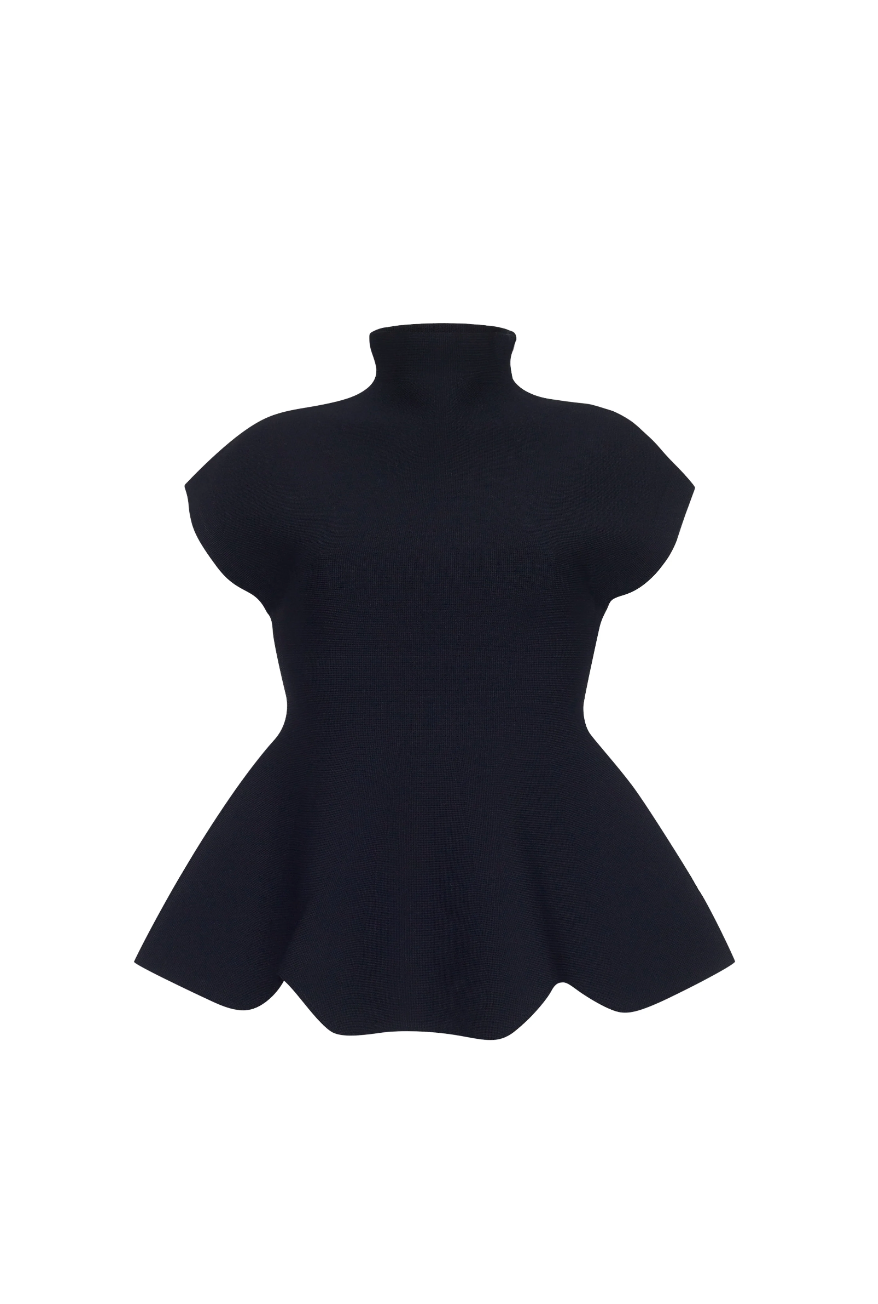 Joanie Top - Black Otoman Stitch