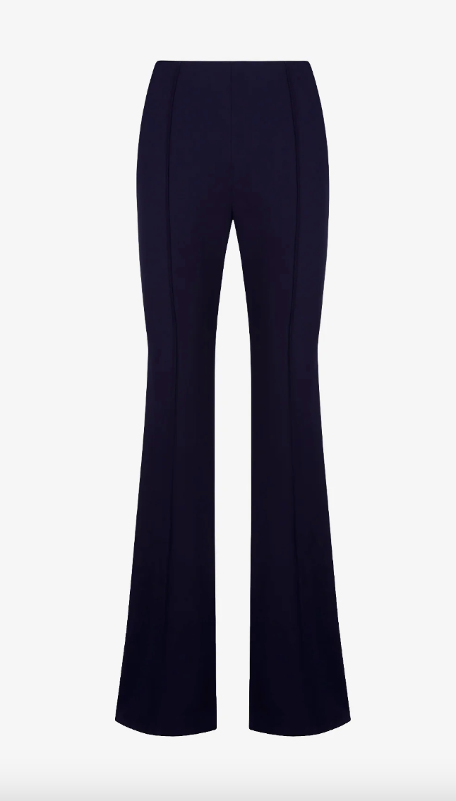 Pintuck Flare Pant - Navy Blue