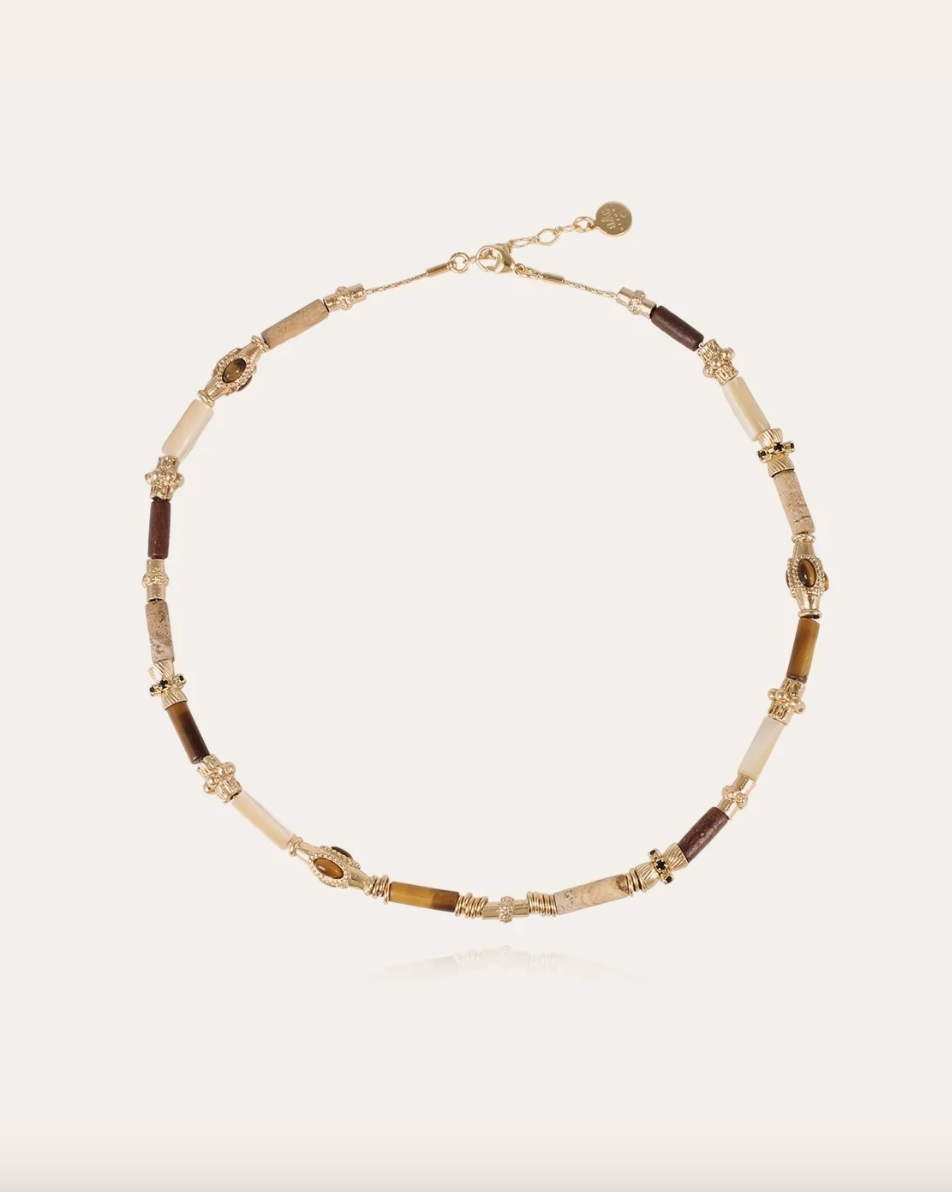 Kali Bis Necklace Gold/ Tigers Eye