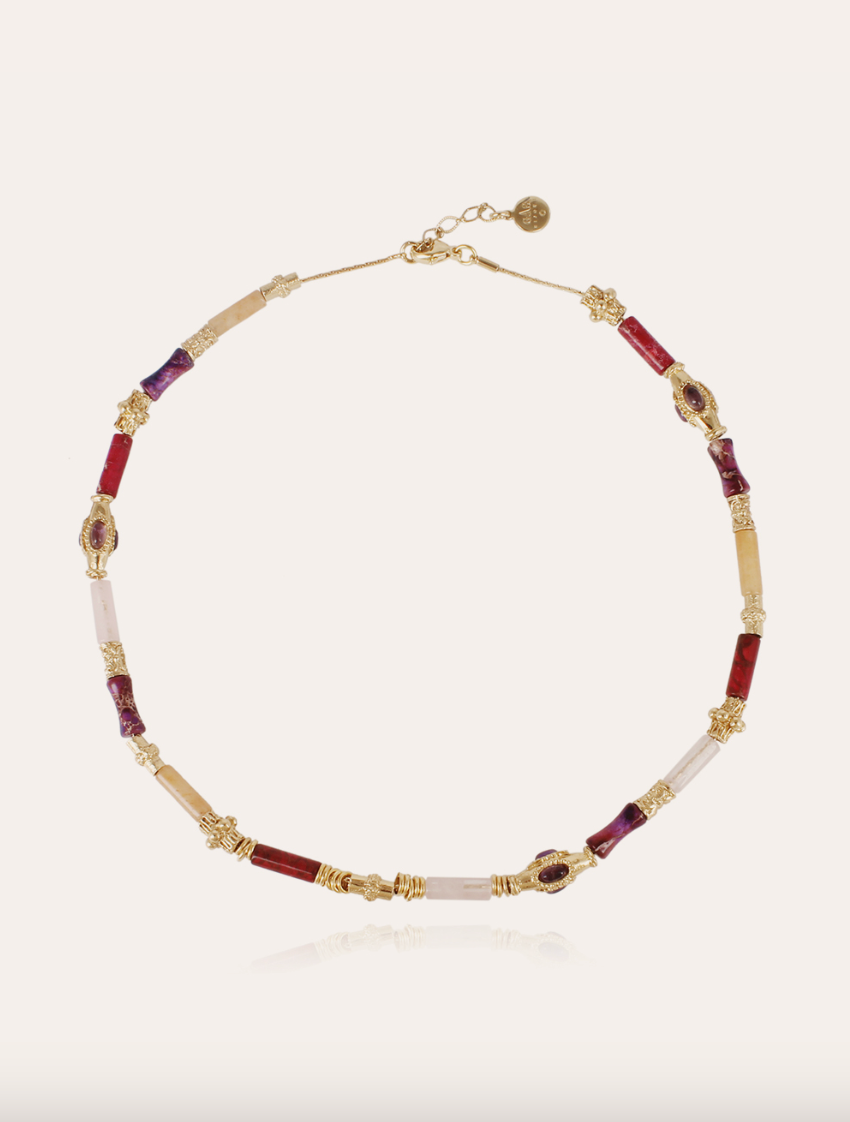 Kali Bis Necklace Gold/ Fuschia Multico