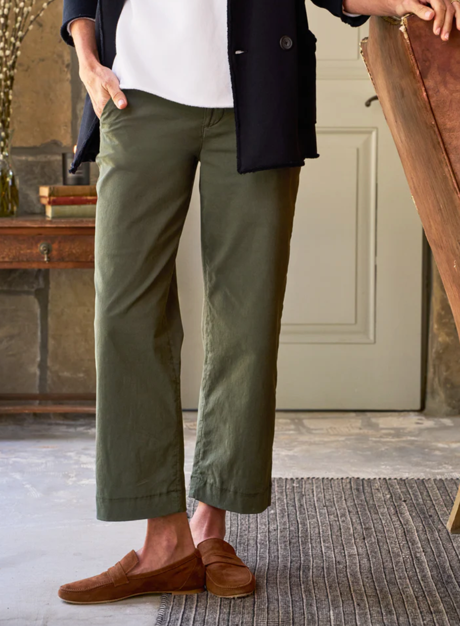 Westport Wide Leg Chino-Army