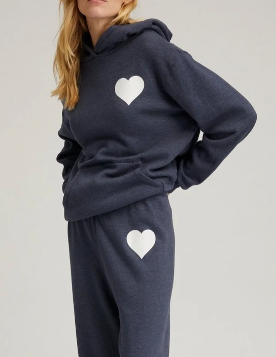 Heart Hoodie - Navy