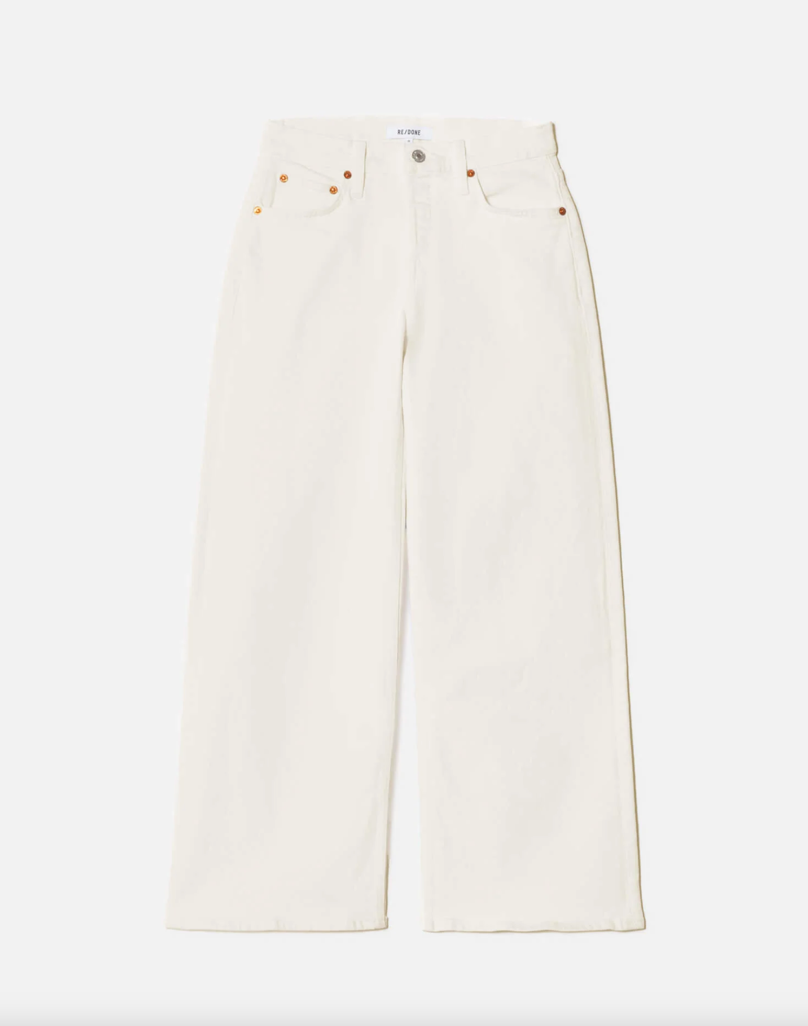 Mid Rise Wide Leg Crop - Vintage White