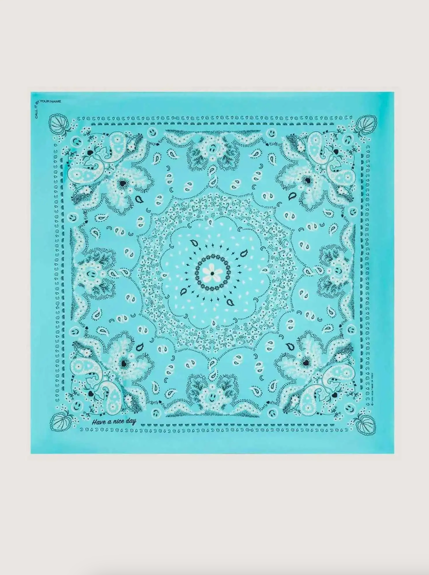 Large Silk Bandana - Turquoise