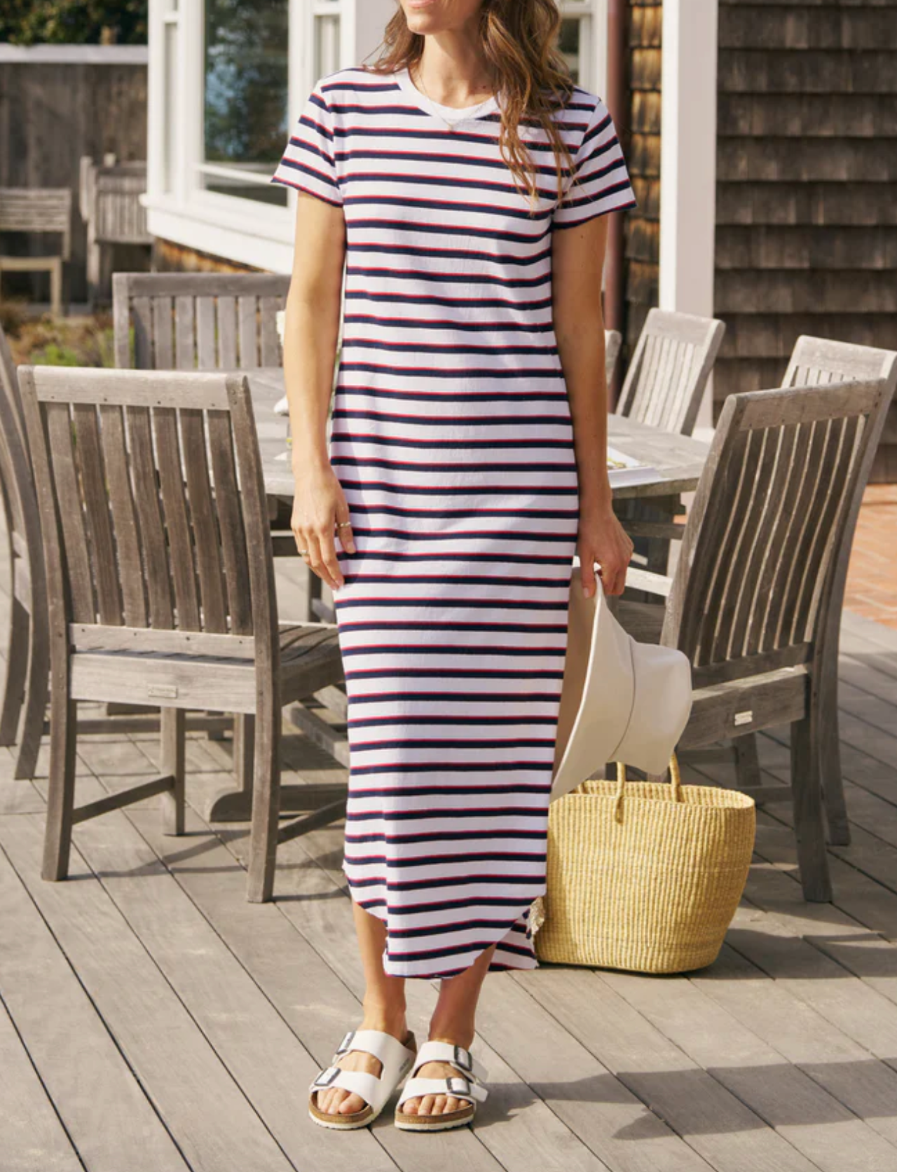 Harper Perfect Tee Dress - Red, Navy, White