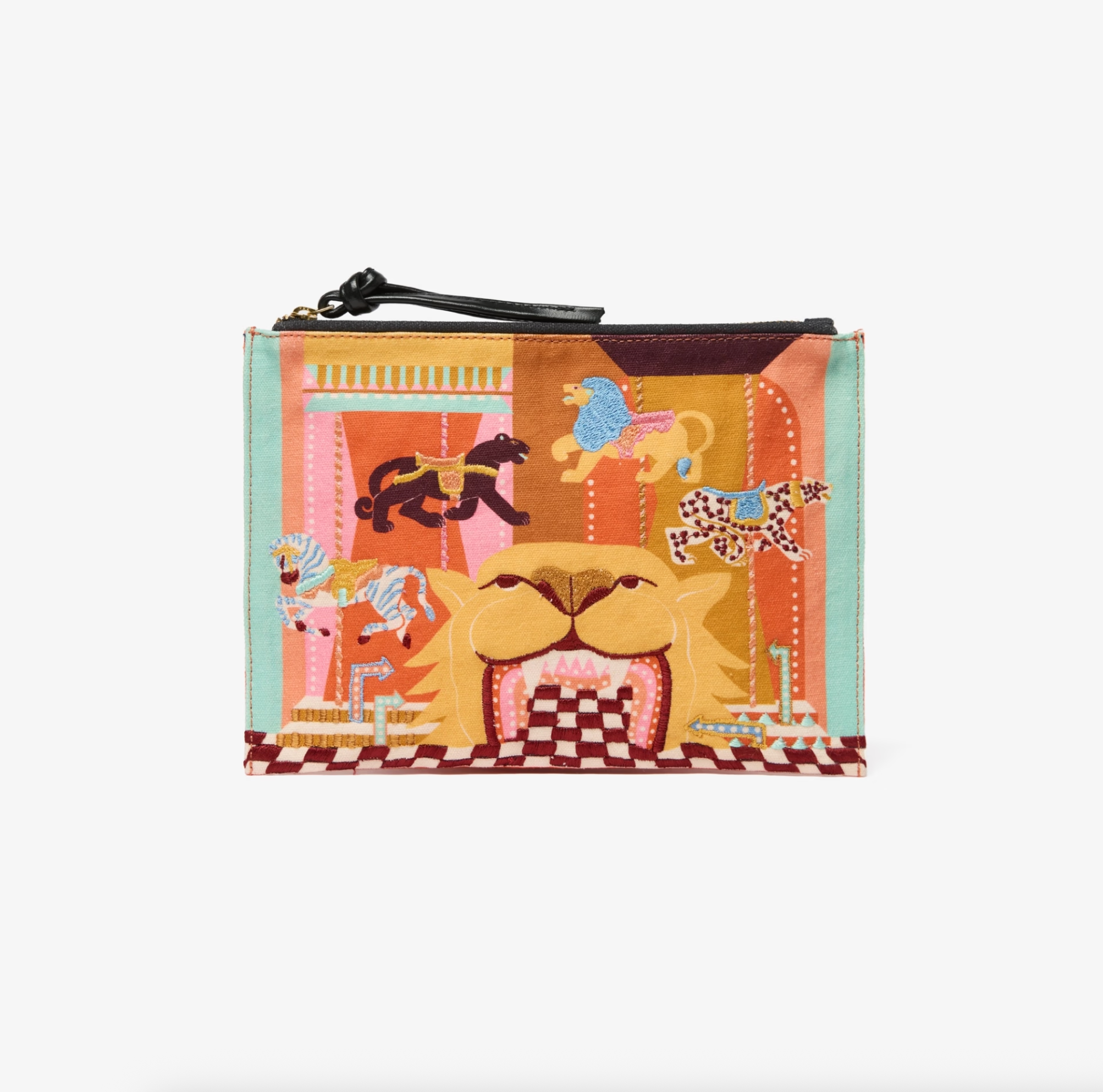 Embroidered Pouch Rollercoaster - Pastel