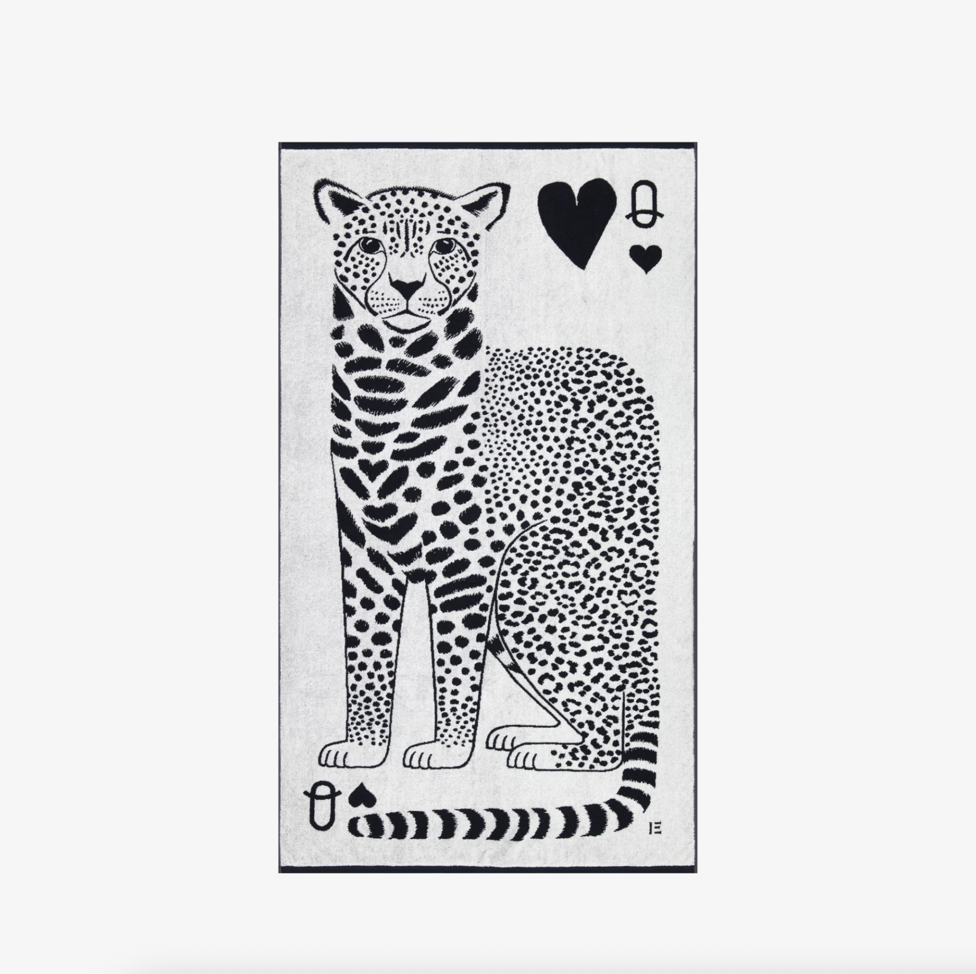 Beach Towel Queen of Hearts - White