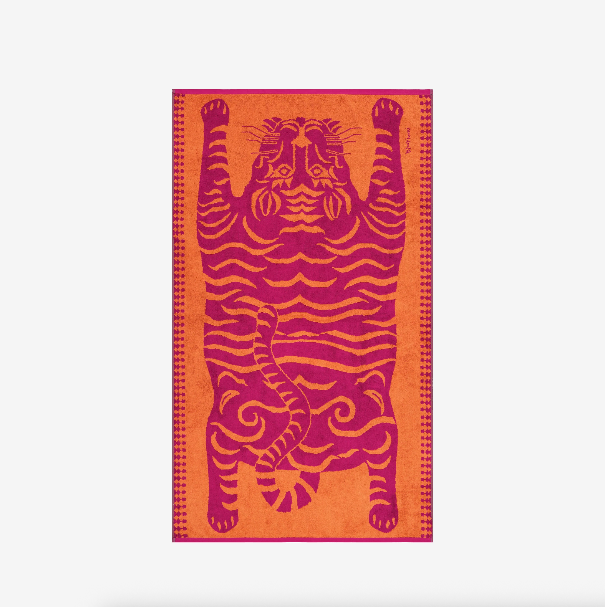 Beach Towel Tiger - Fuchsia