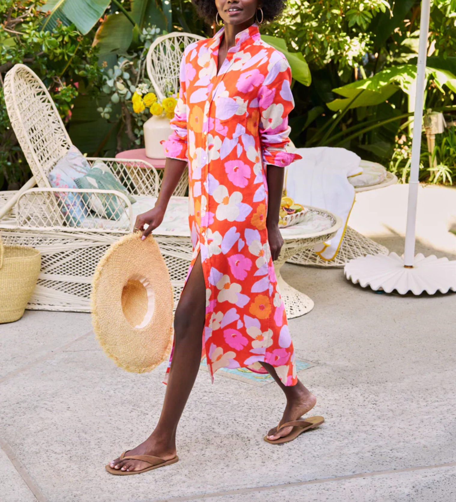 Rory - Large Floral, Pink, Orange