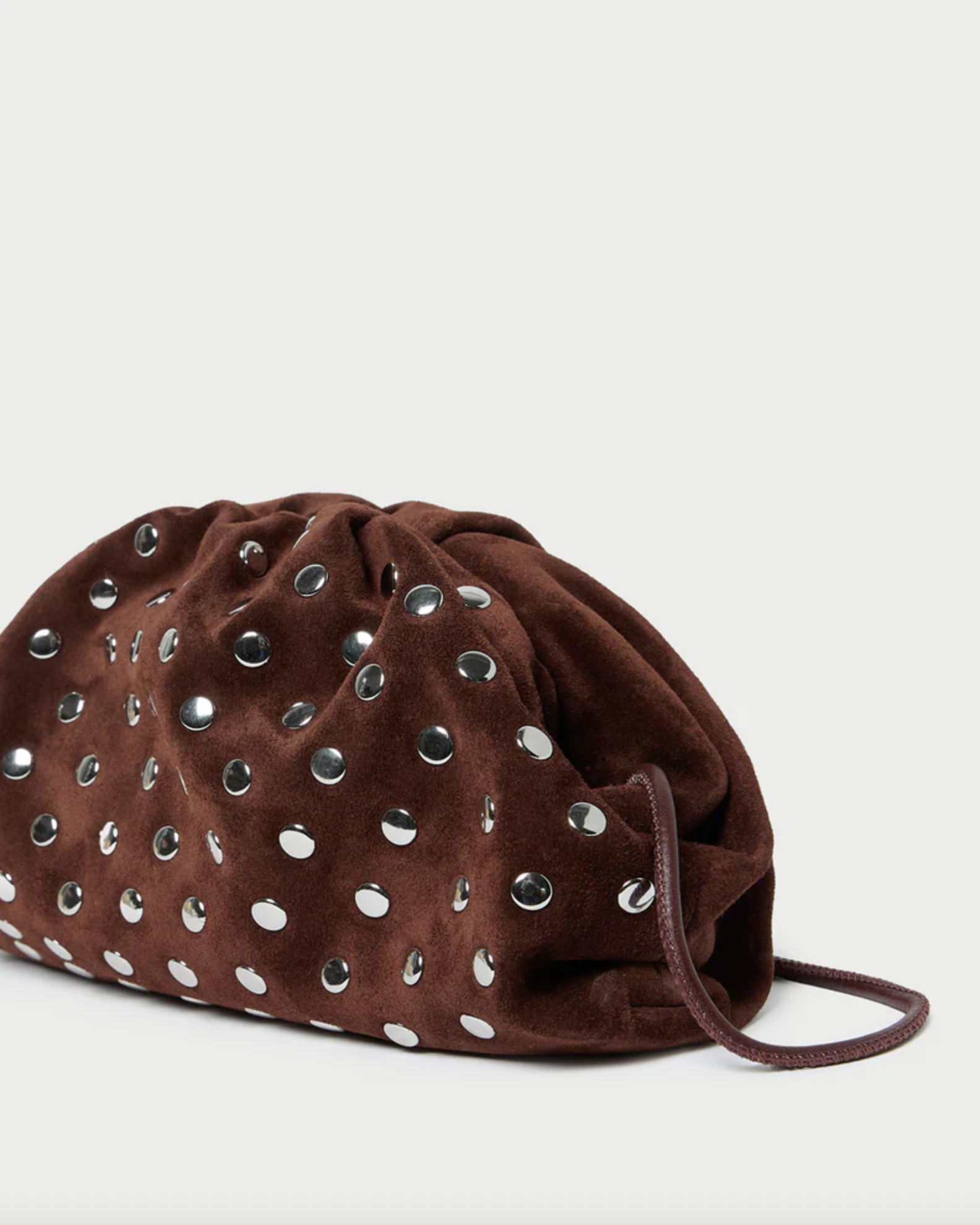 Bailey Pleated Clutch - Espresso/Silver