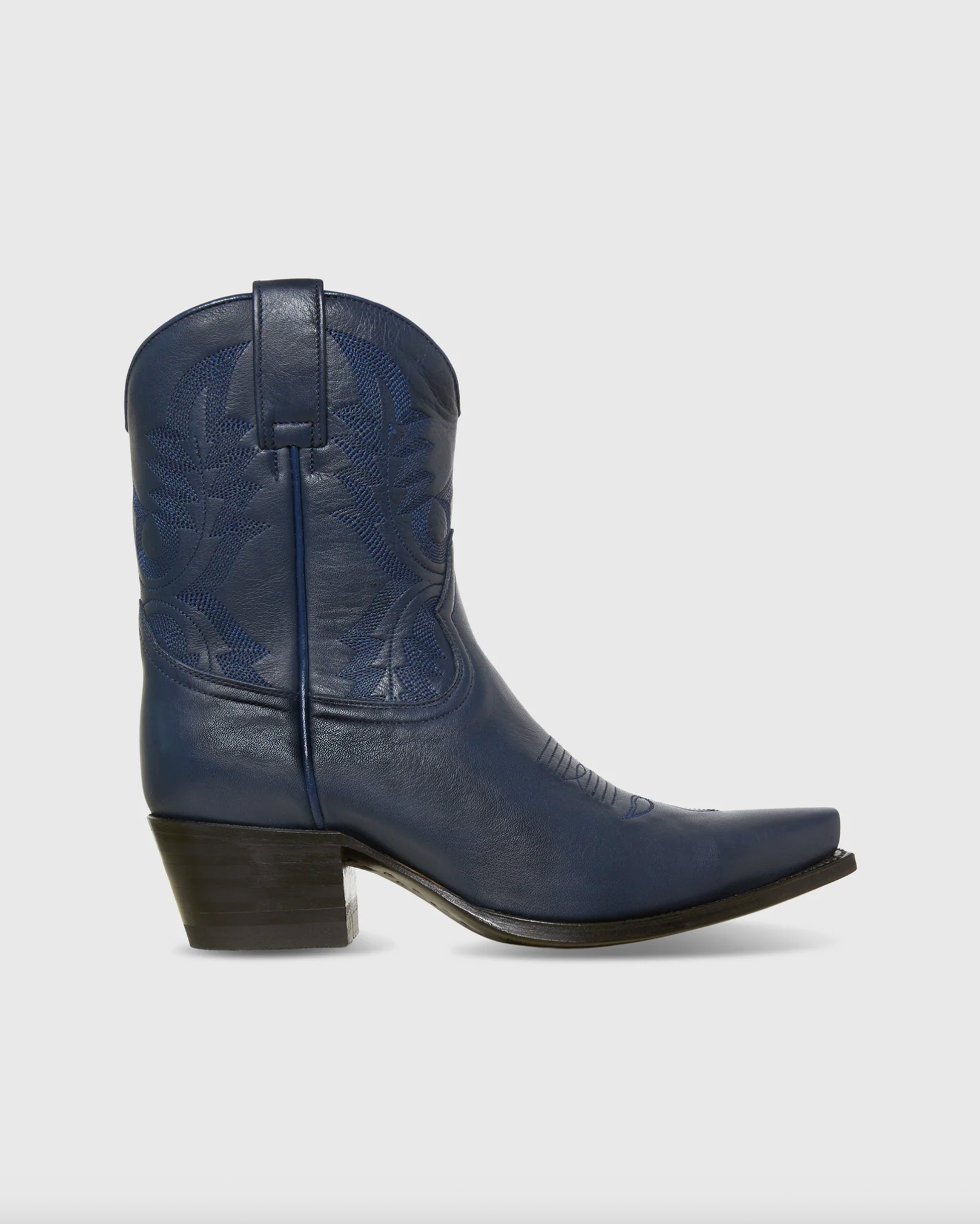 Marie Cowboy Boot - Navy Leather