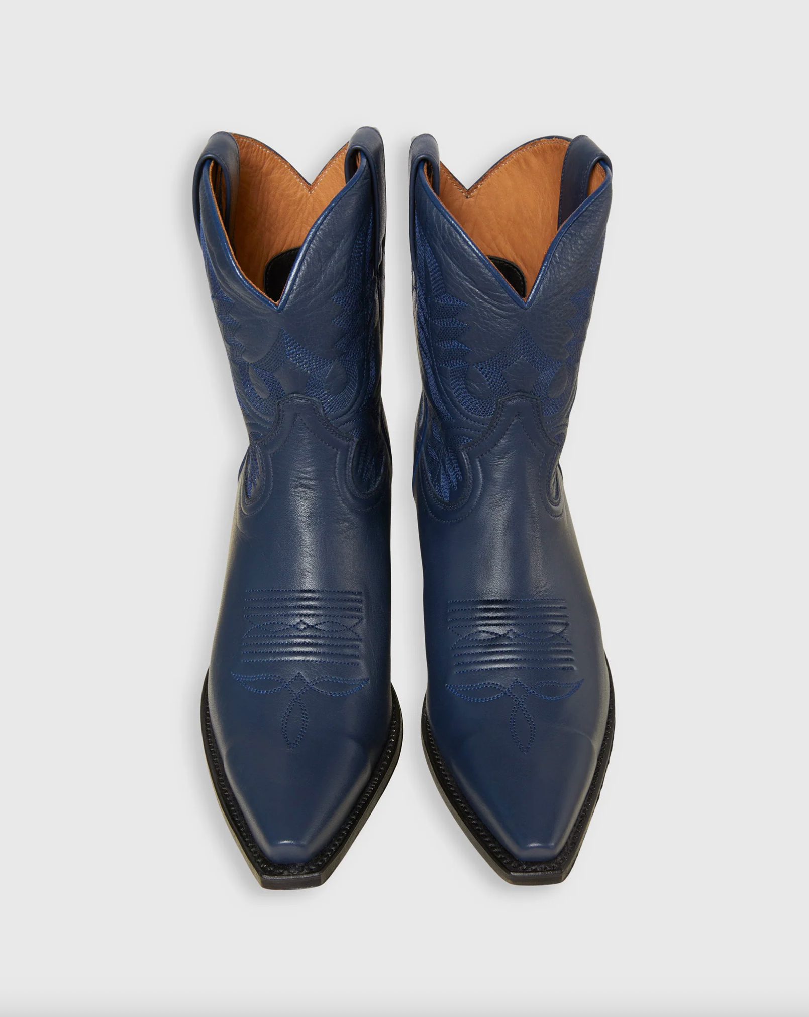 Marie Cowboy Boot - Navy Leather