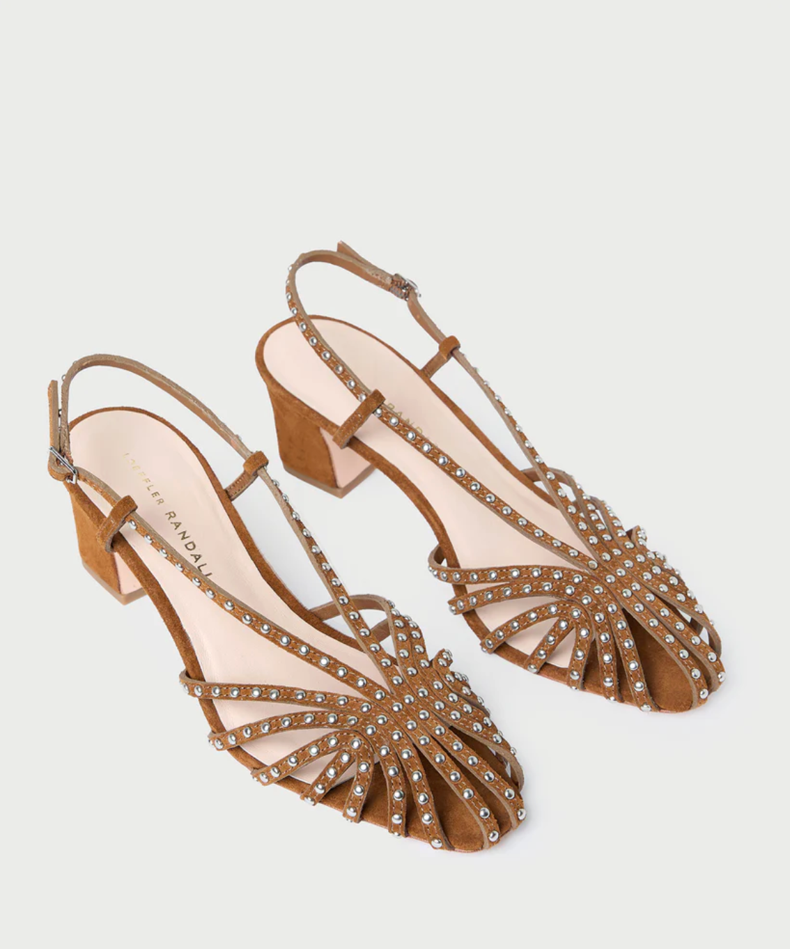 Priscilla Lattice Slingback Mid Heel Sandal - Cacao/Silver