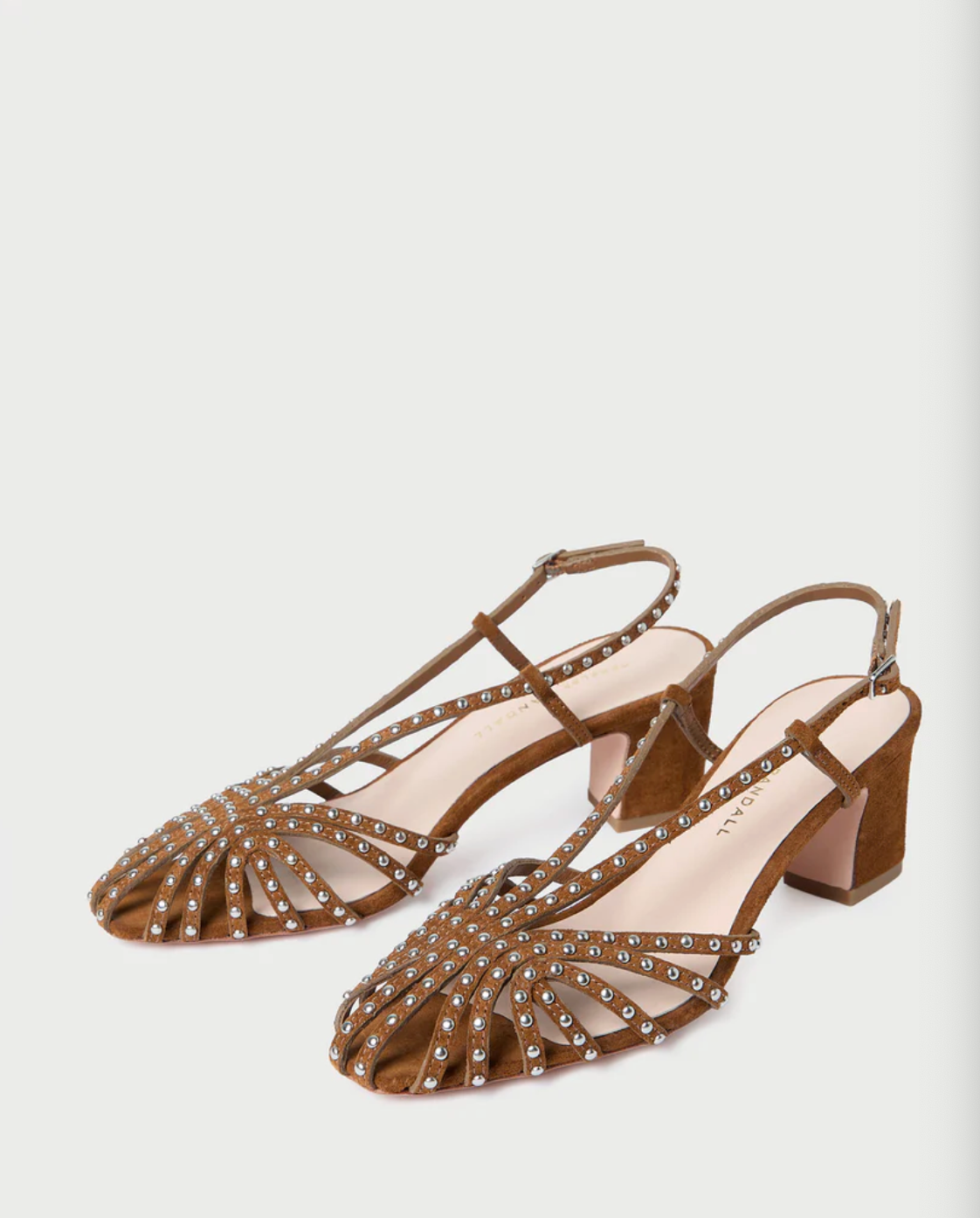 Priscilla Lattice Slingback Mid Heel Sandal - Cacao/Silver