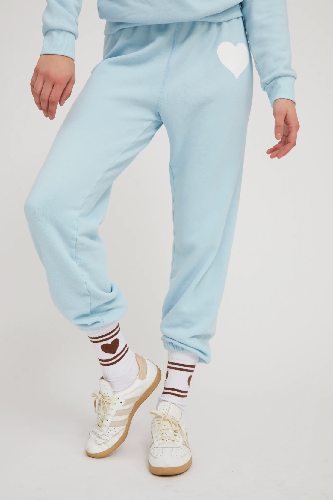 Heart Sweatpants - Baby Blue