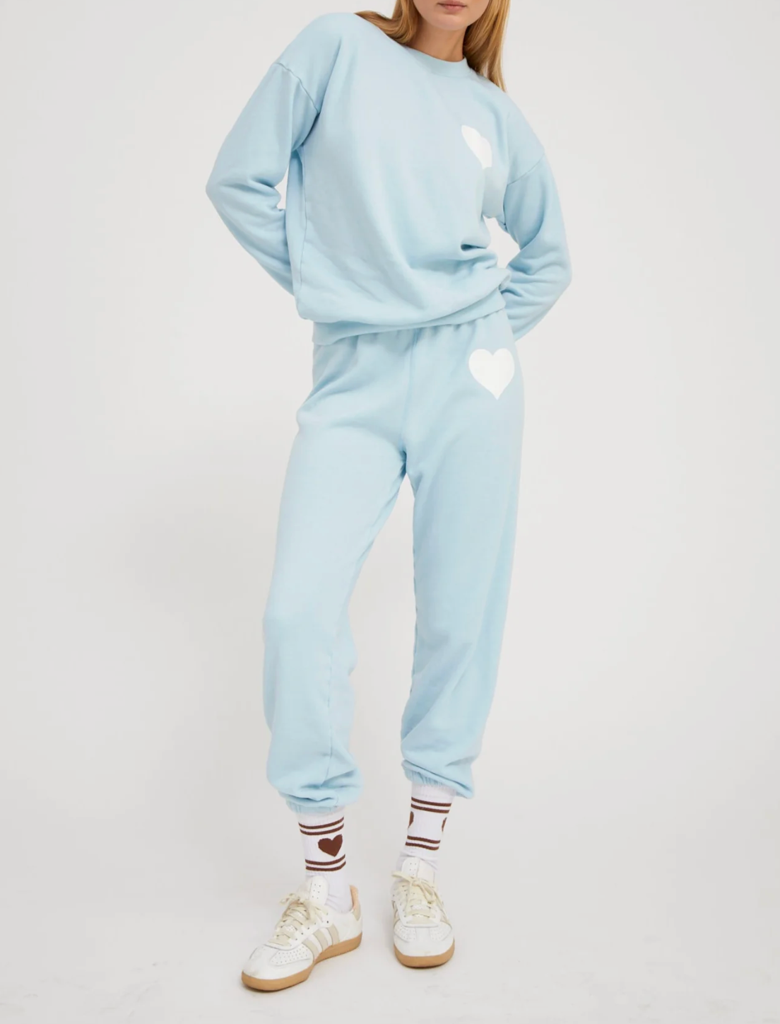 Heart Sweatshirt - Baby Blue