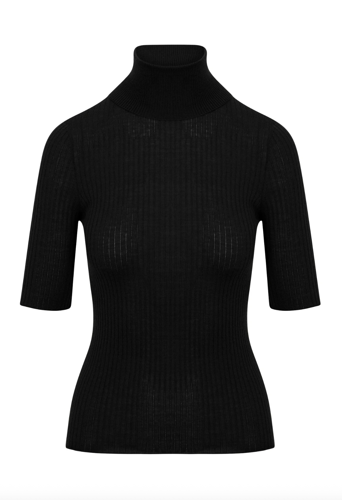 S/S Turtleneck Top - Black