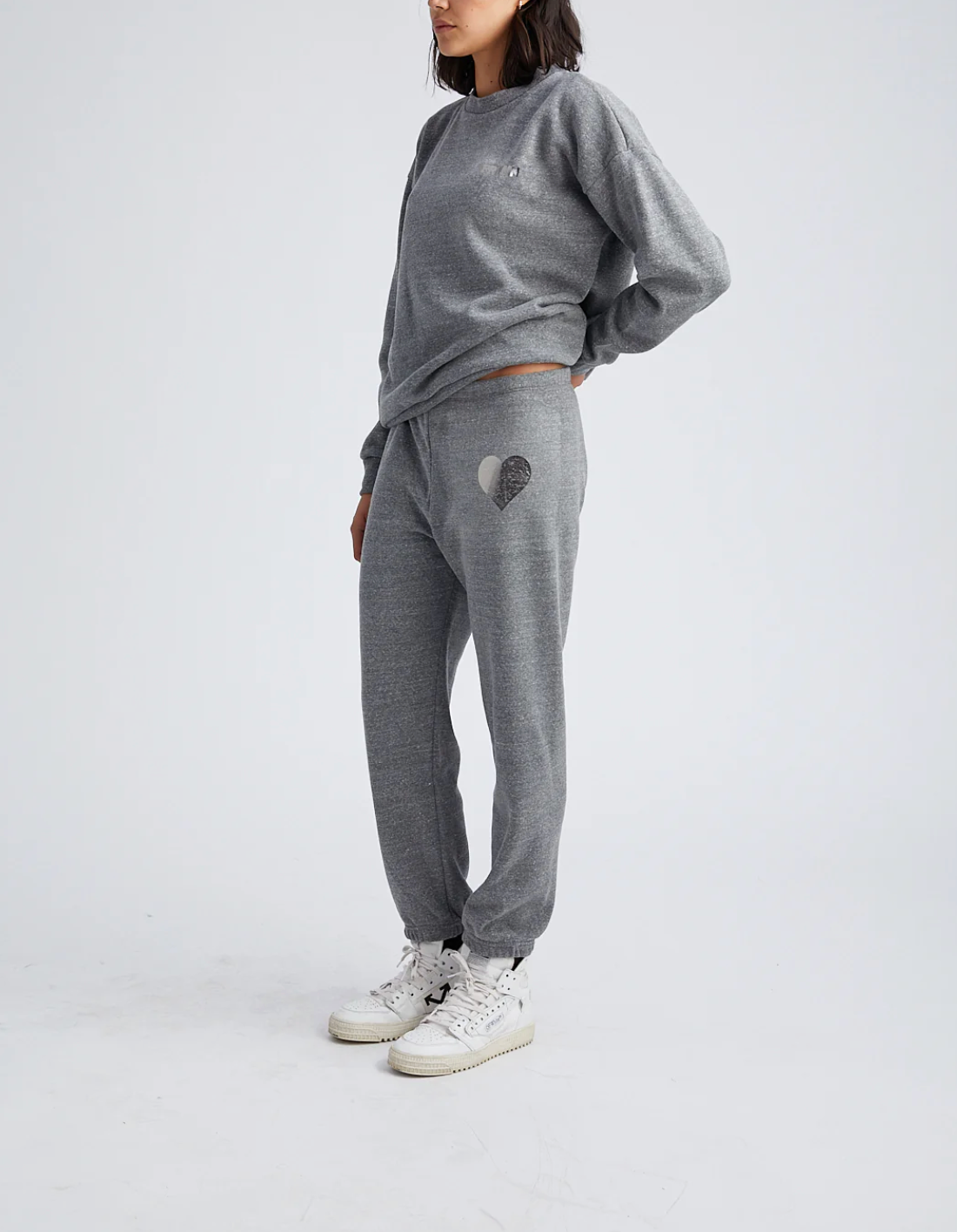 Heart Sweatpants - Dark Heather Grey