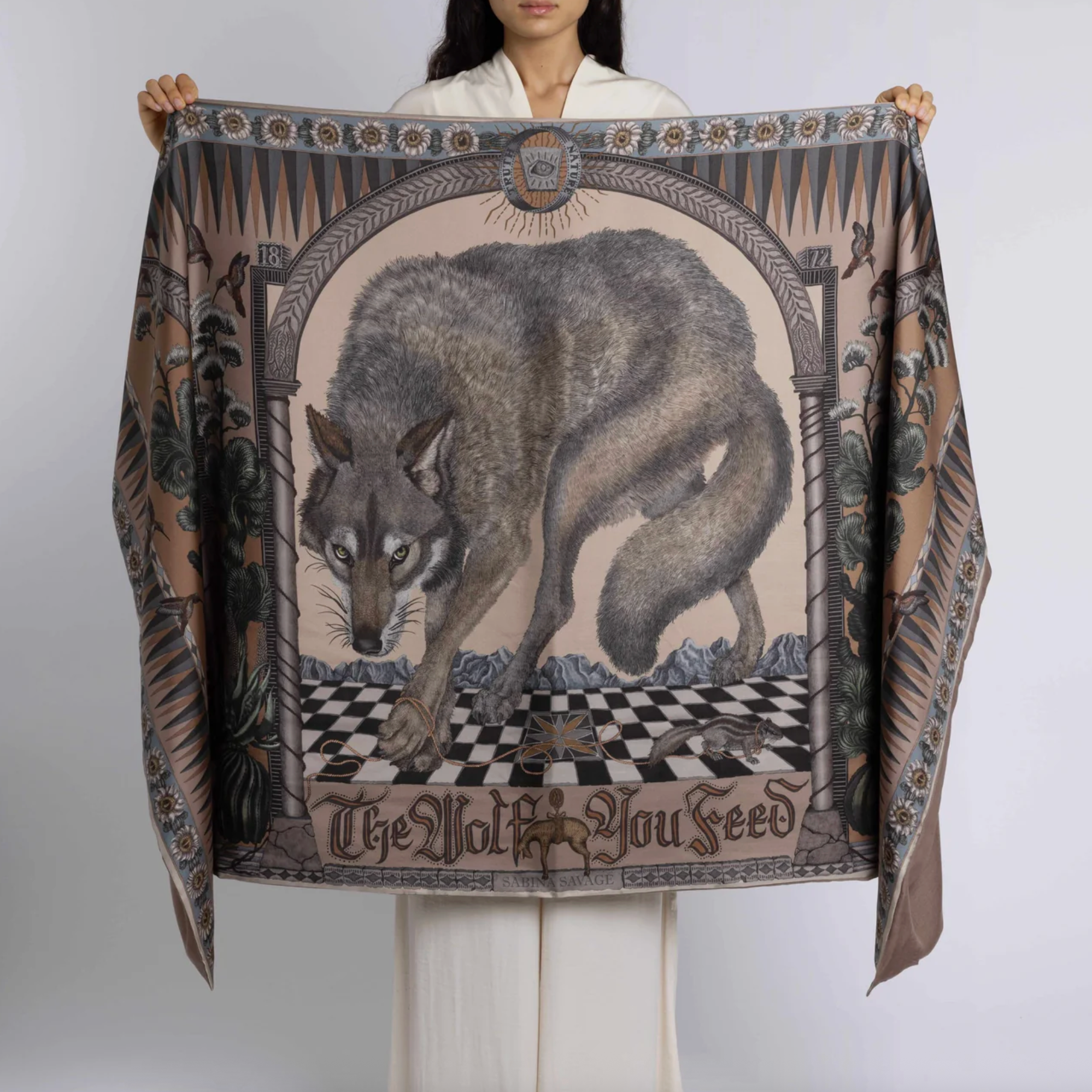 Cashmere Stole-The Wolf You Feed-Desert/Dawn