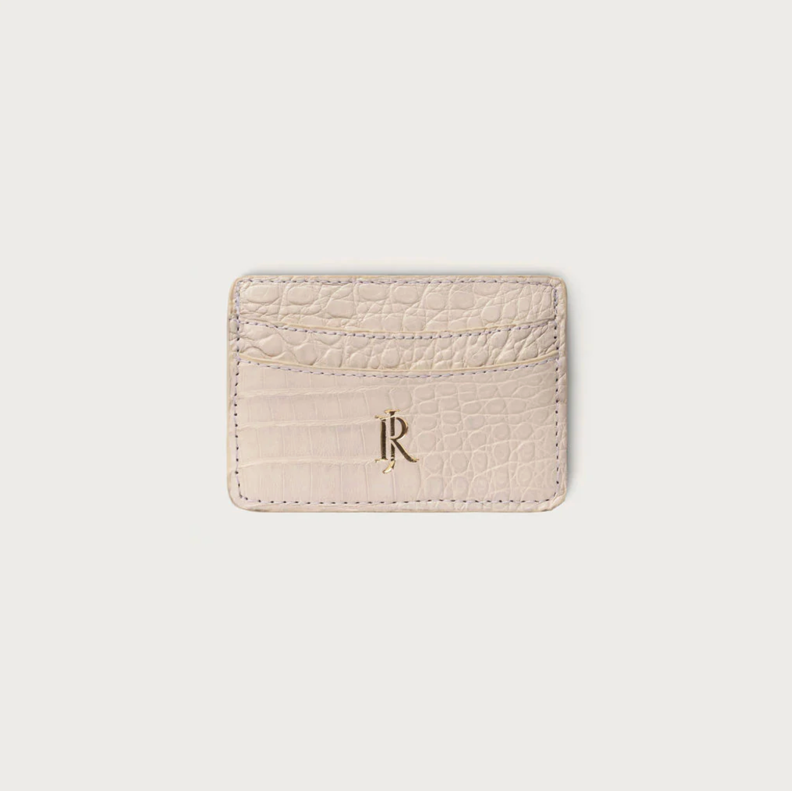 Lillian Wallet Crocodile Cashmere White