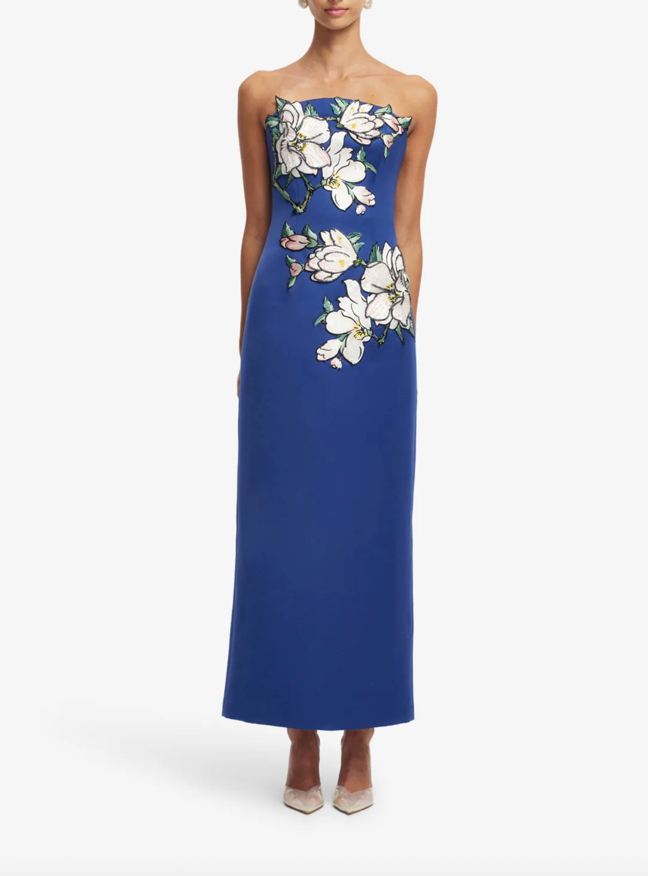 Ava Applique Floral Bustier Maxi Dress - Midnight