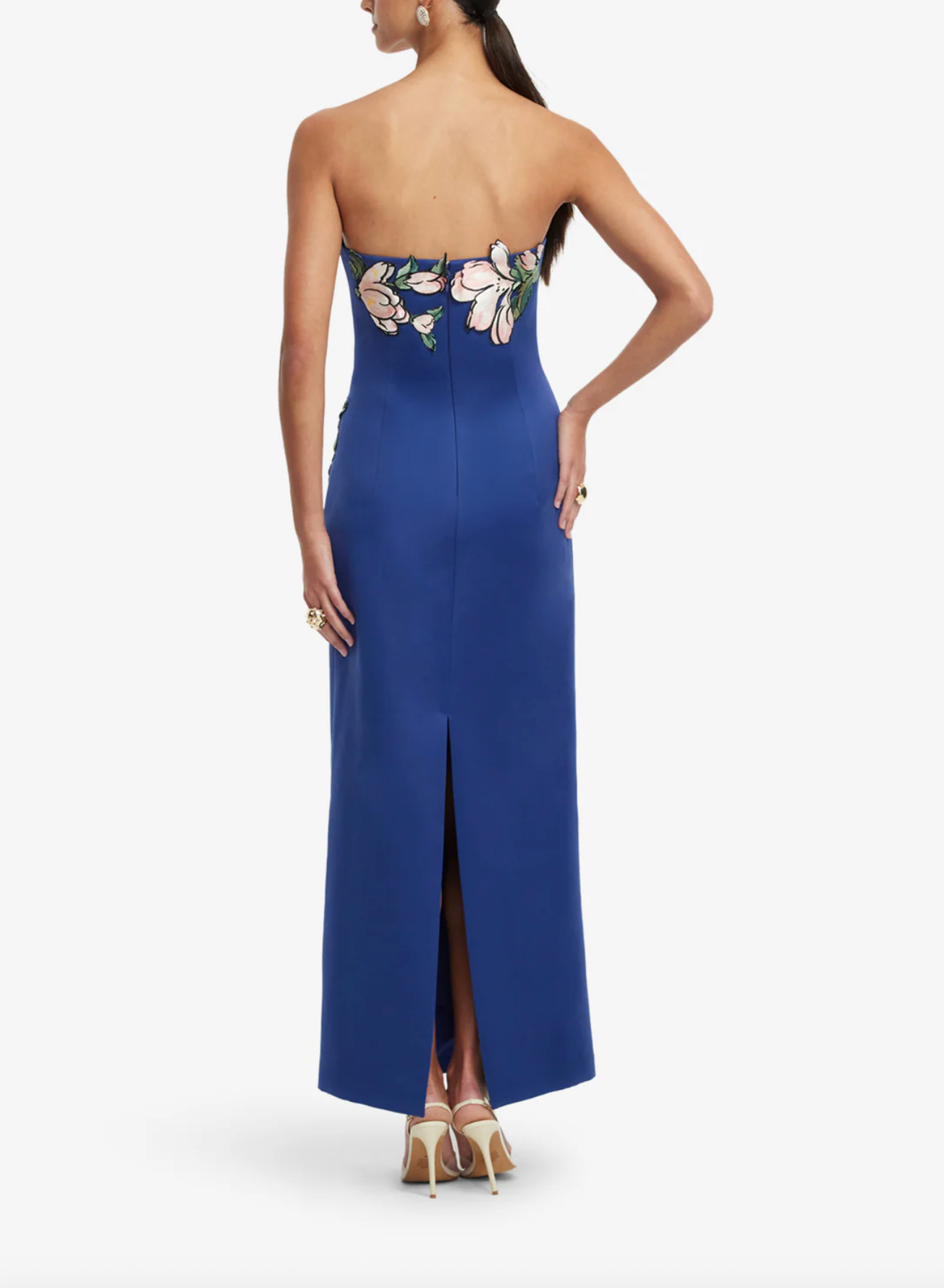 Ava Applique Floral Bustier Maxi Dress - Midnight