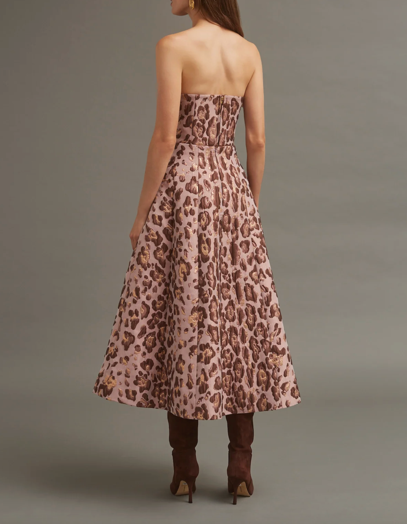 Mimosa Skirt - Painted Animal Blush Metallic Jacquard