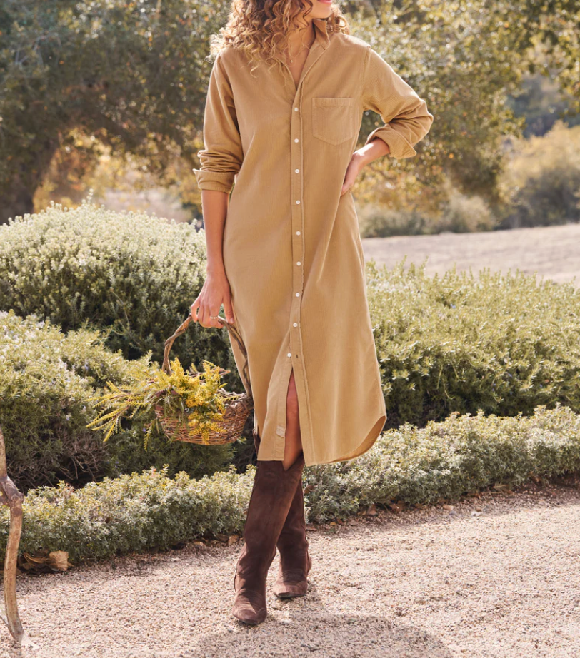 Rory Maxi Shirtdress - CAMC Camel Corduroy