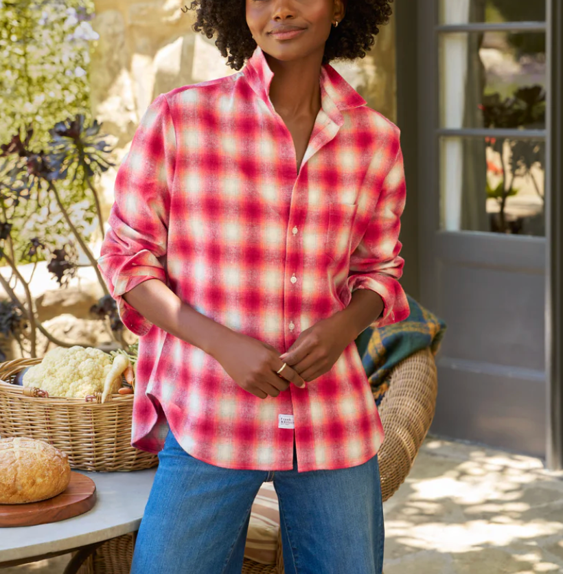 Eileen -  Dark Pink, White Plaid