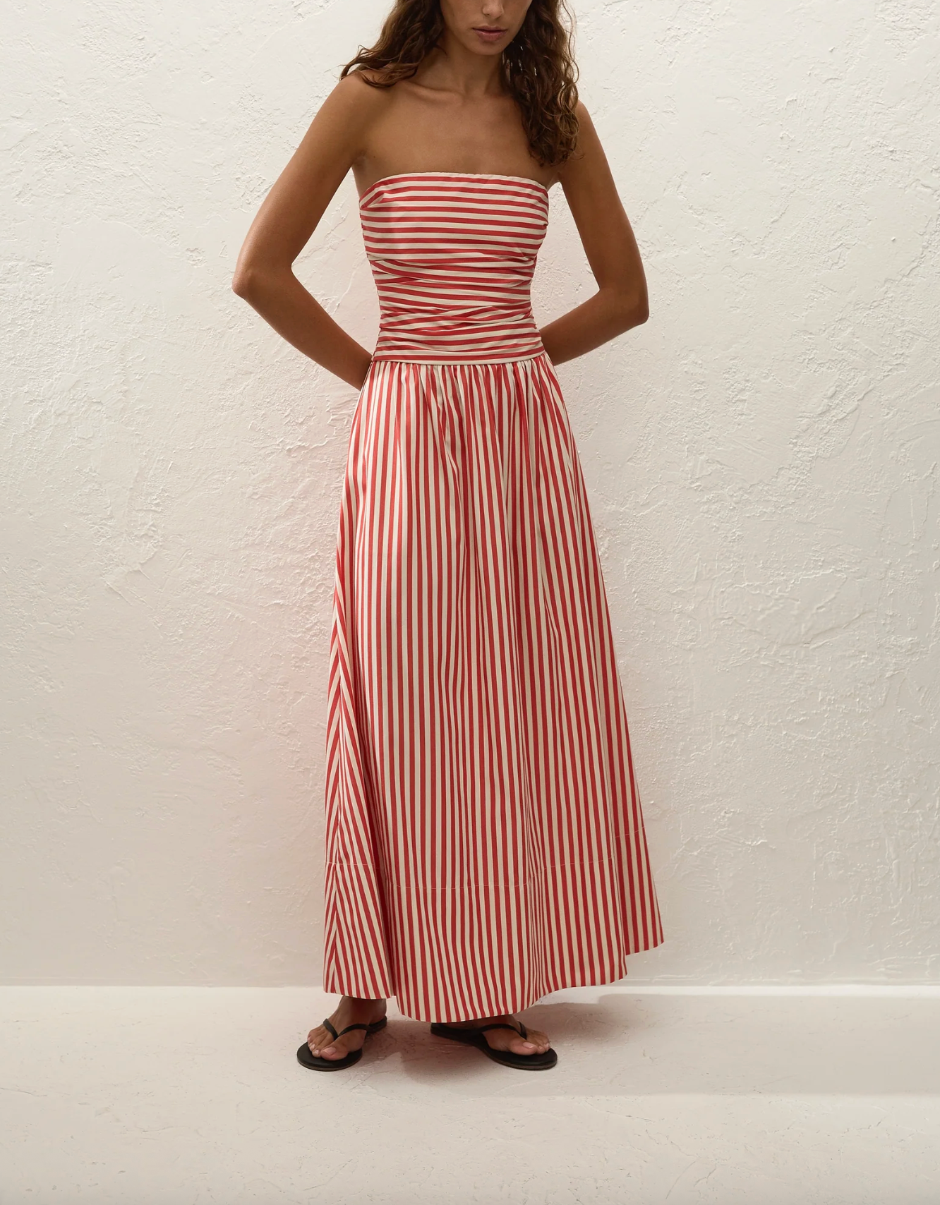 Vera Maxi Dress - Orozco Stripe - Dusty Tomato