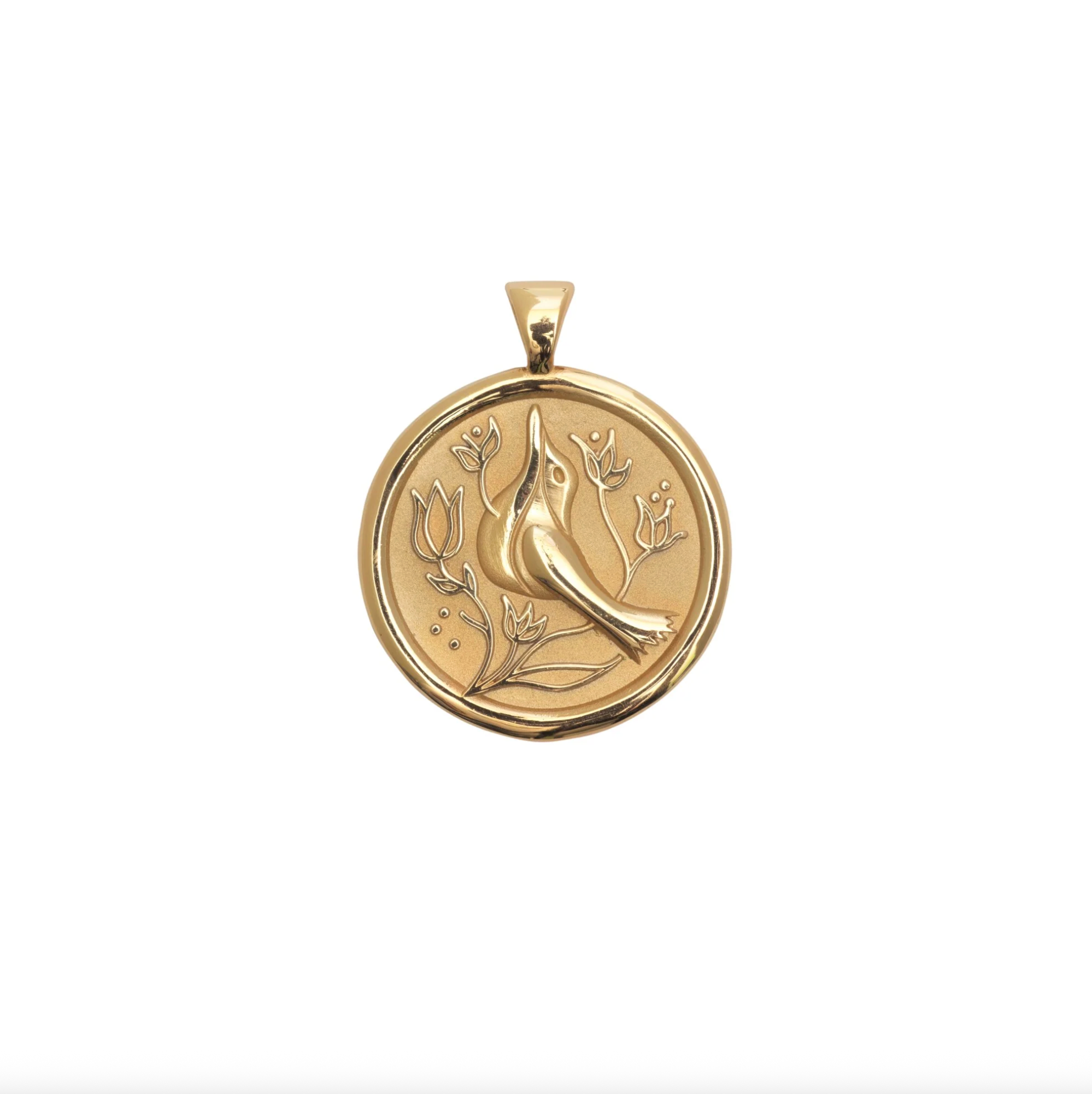 PEACE JW Small Pendant Coin on 16-18" Classic Rolo Chain