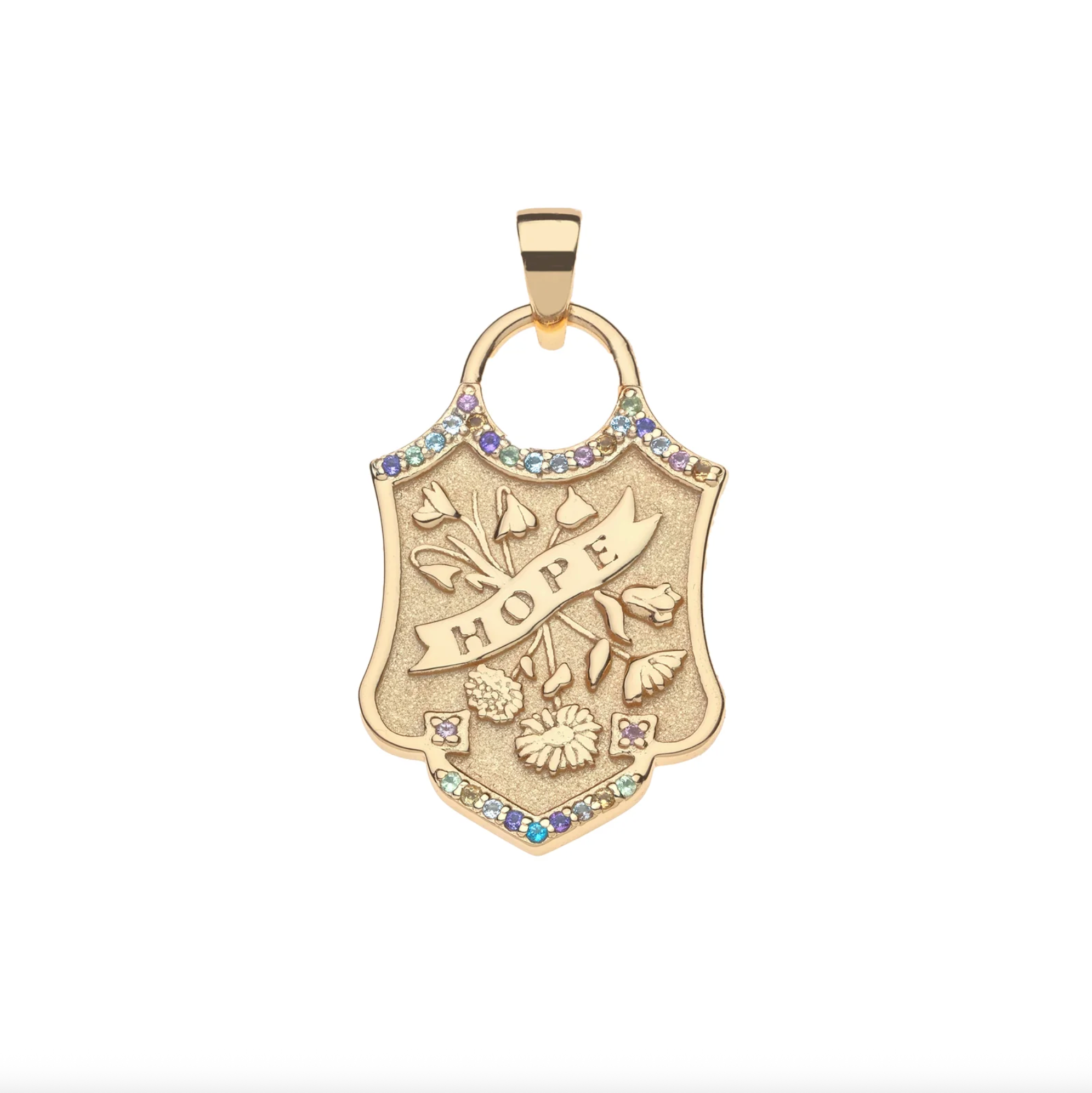HOPE Shield Pendant on 16-18" Classic Rolo Chain