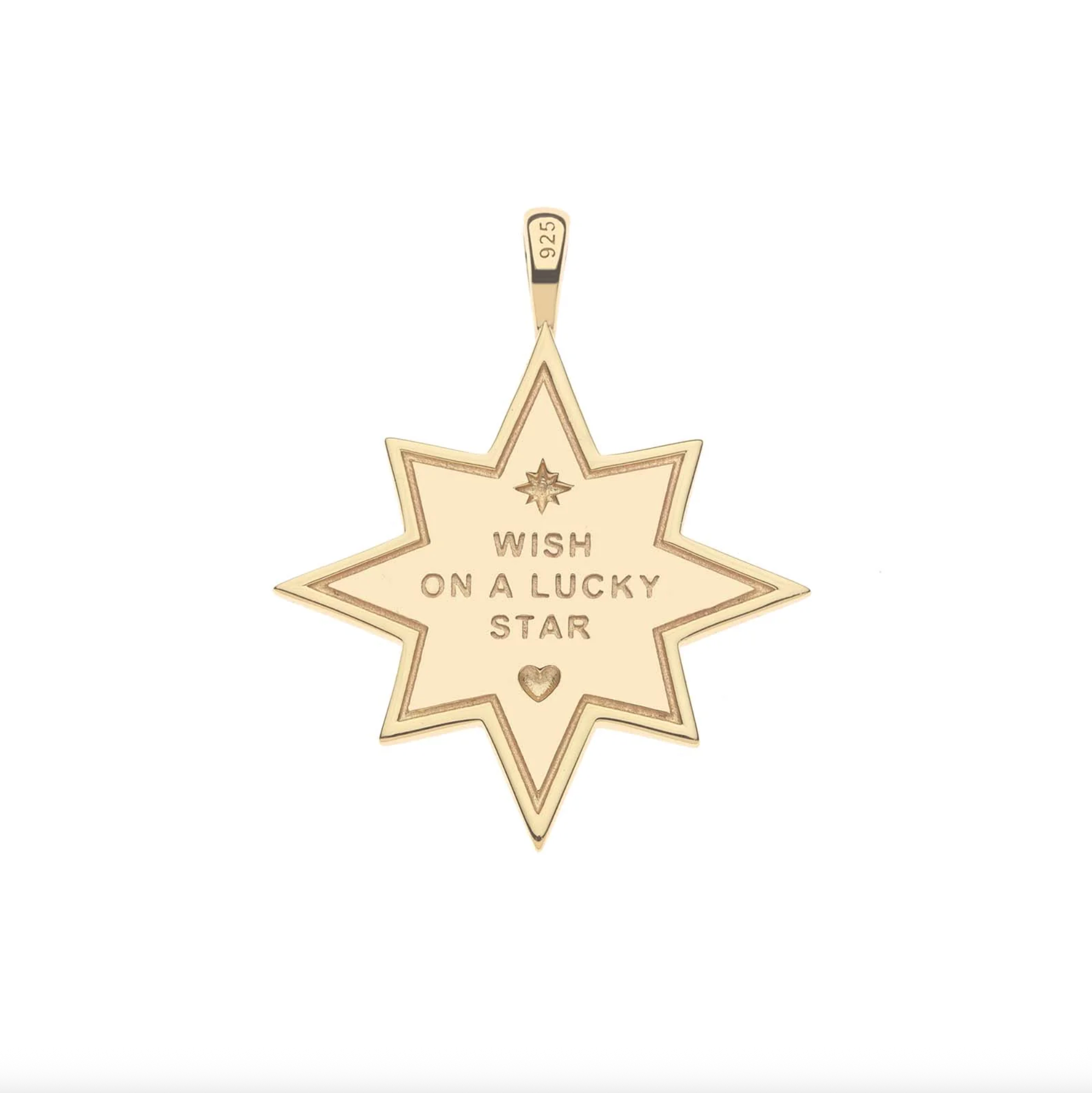 LUCKY Wish On A Star Pendant on 16-18" Classic Rolo Chain