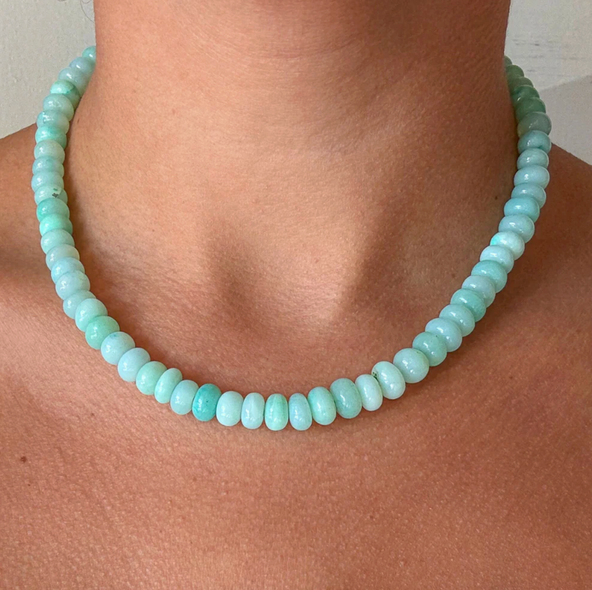 Light Green Opal Gemstone Necklace