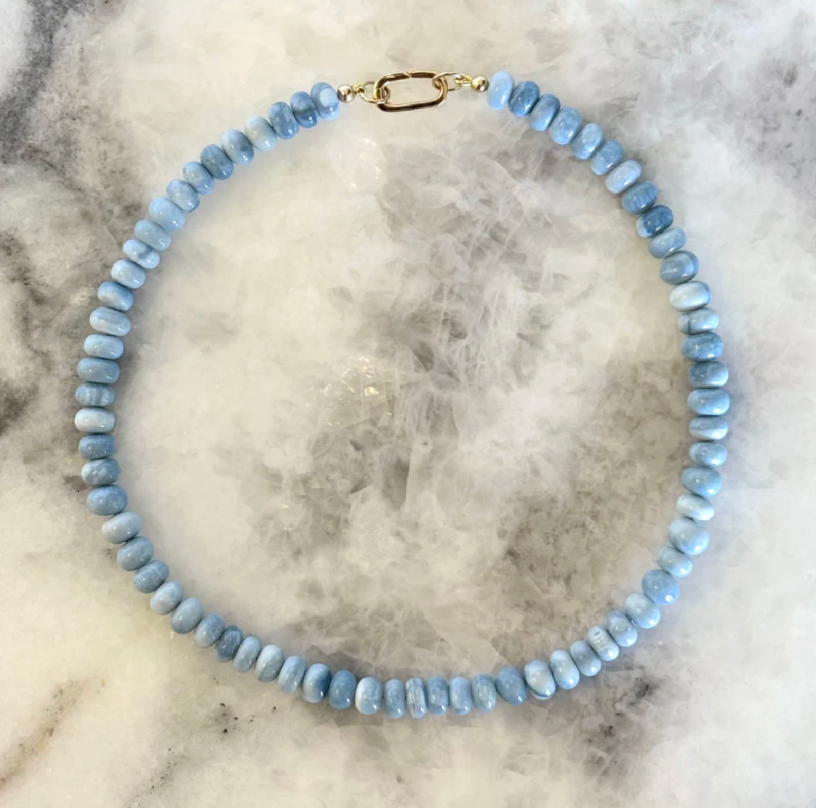 Shaded Blue Opal Gemstone Necklace