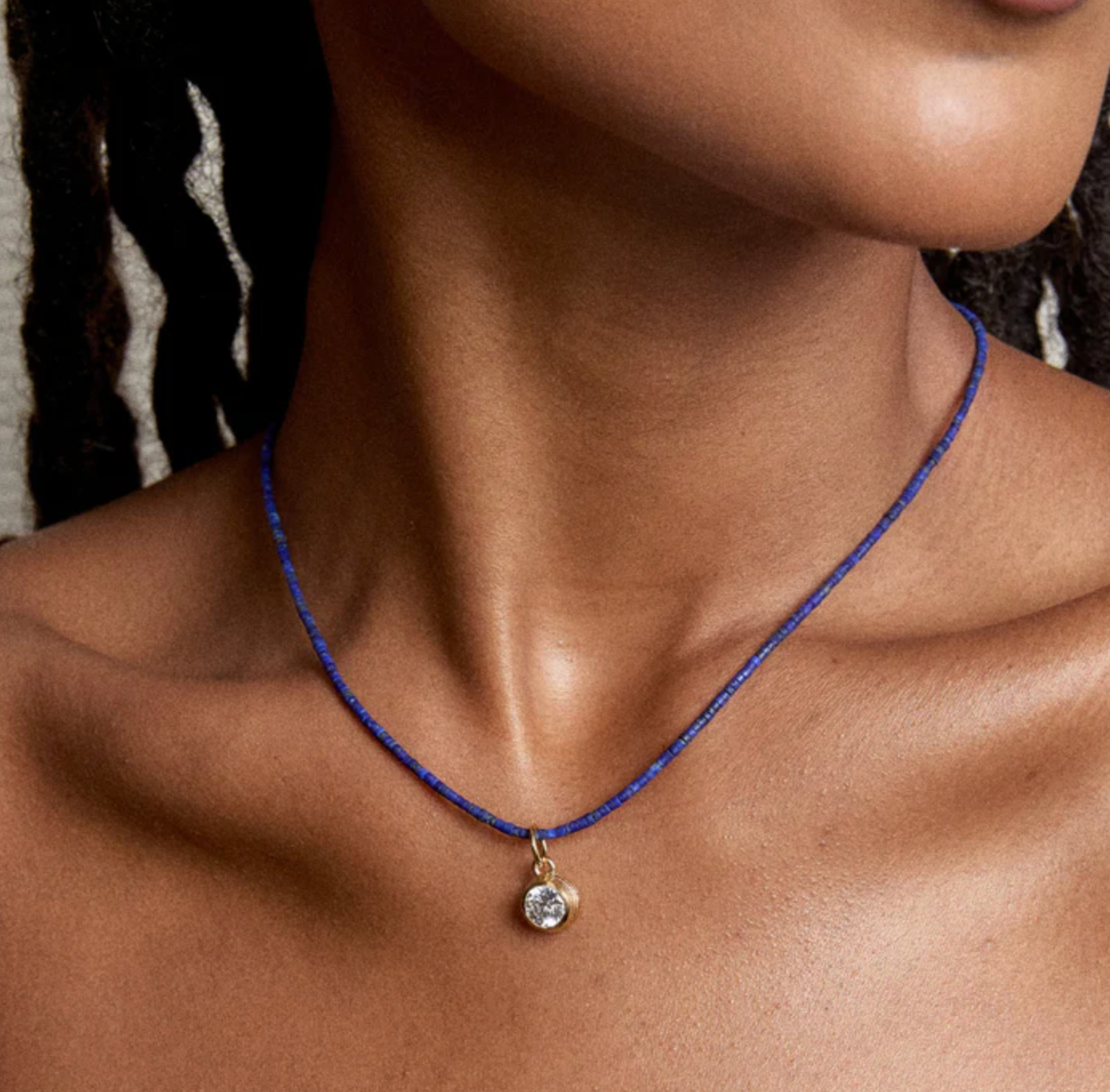 Teeny Lapis Lazuli Gemstone Necklace