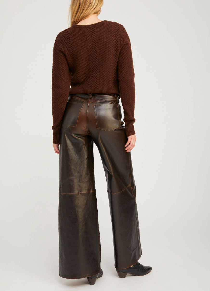 5 Pocket Wide Leg - Burnt Umber