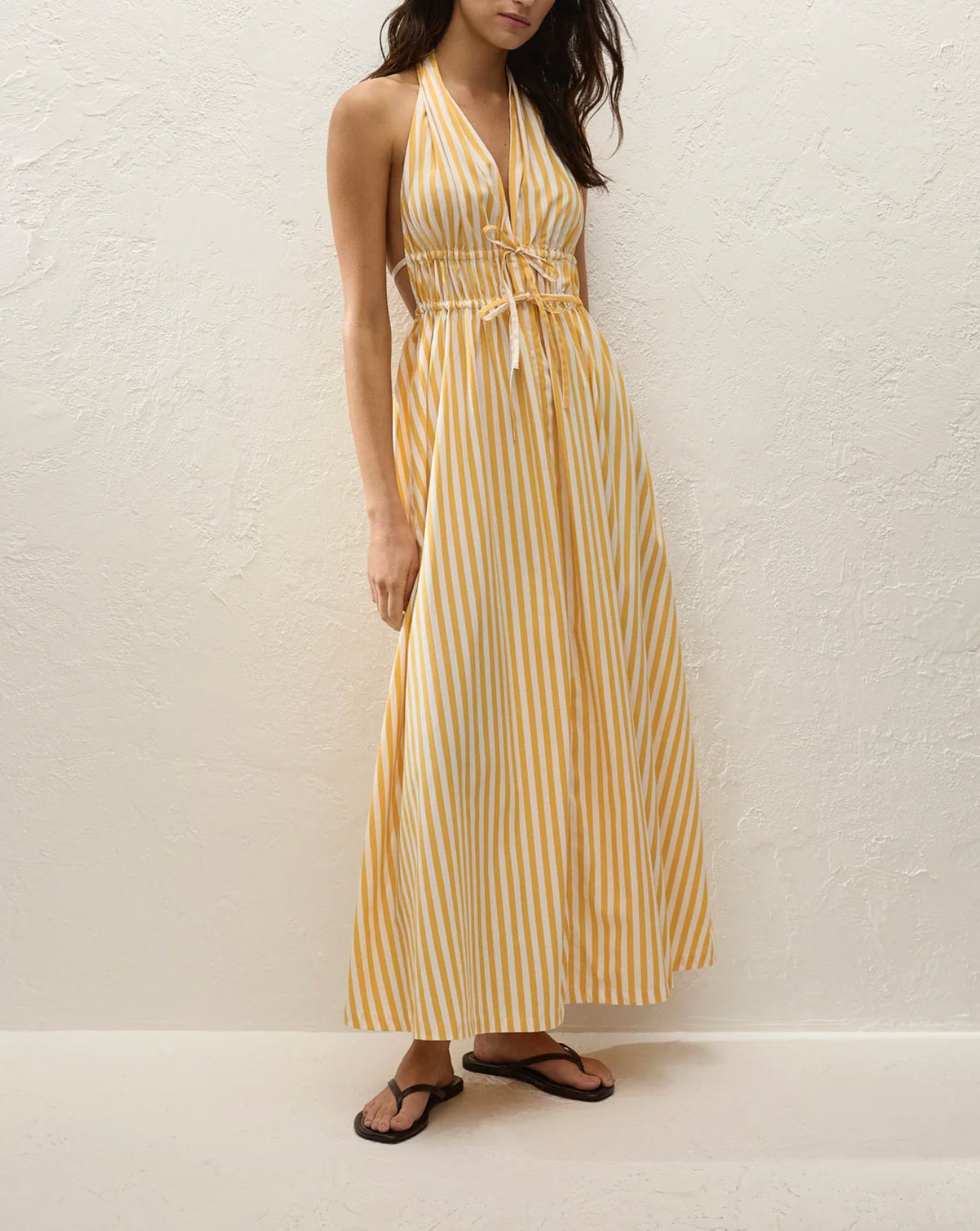 Ermita Midi Dress - Orozco Stripe Mustard