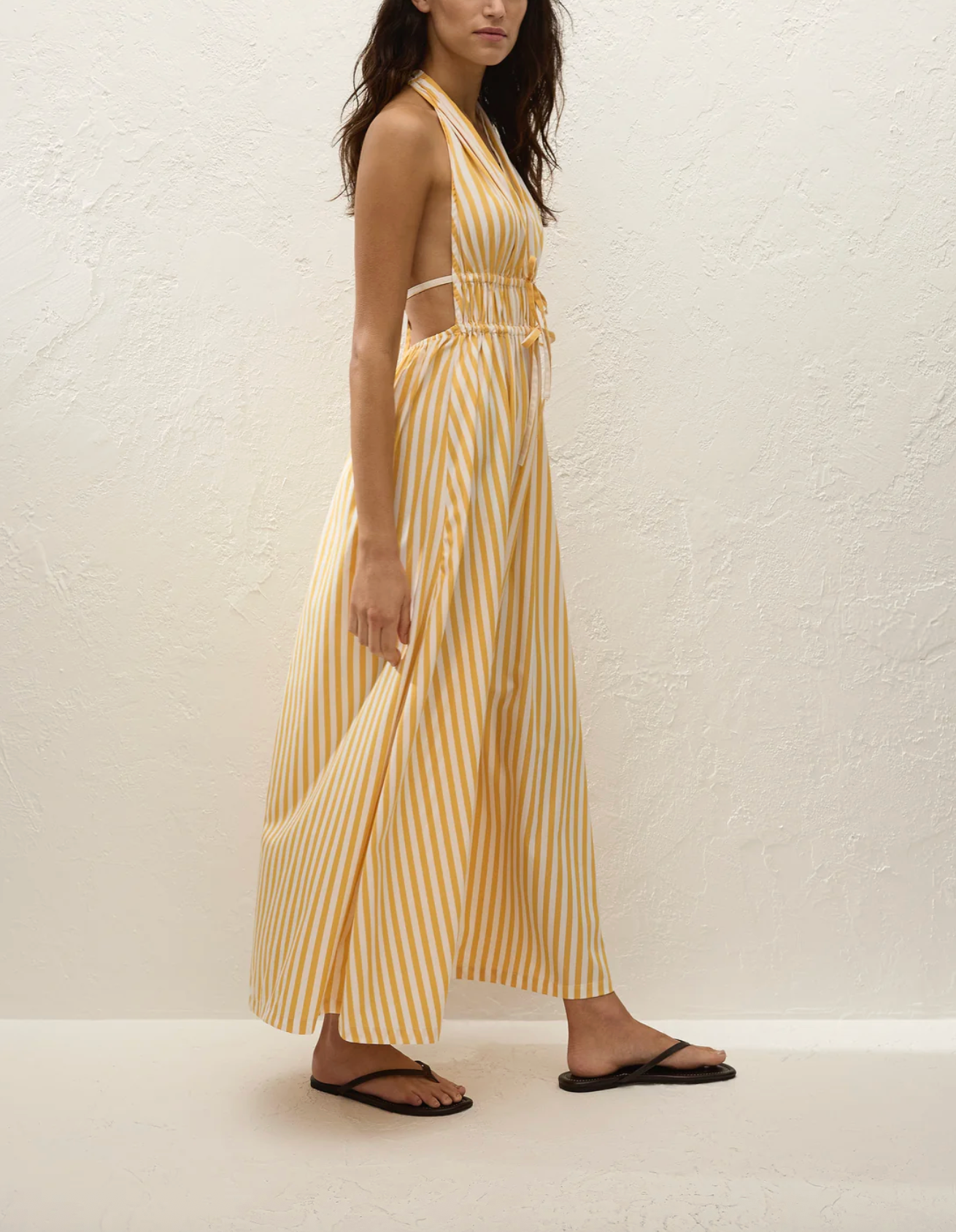 Ermita Midi Dress - Orozco Stripe Mustard