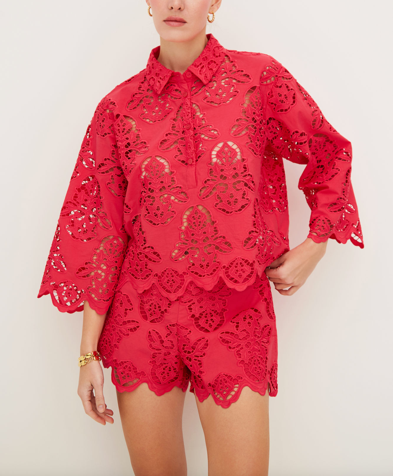 Erica Shirt - Azalea Eyelet