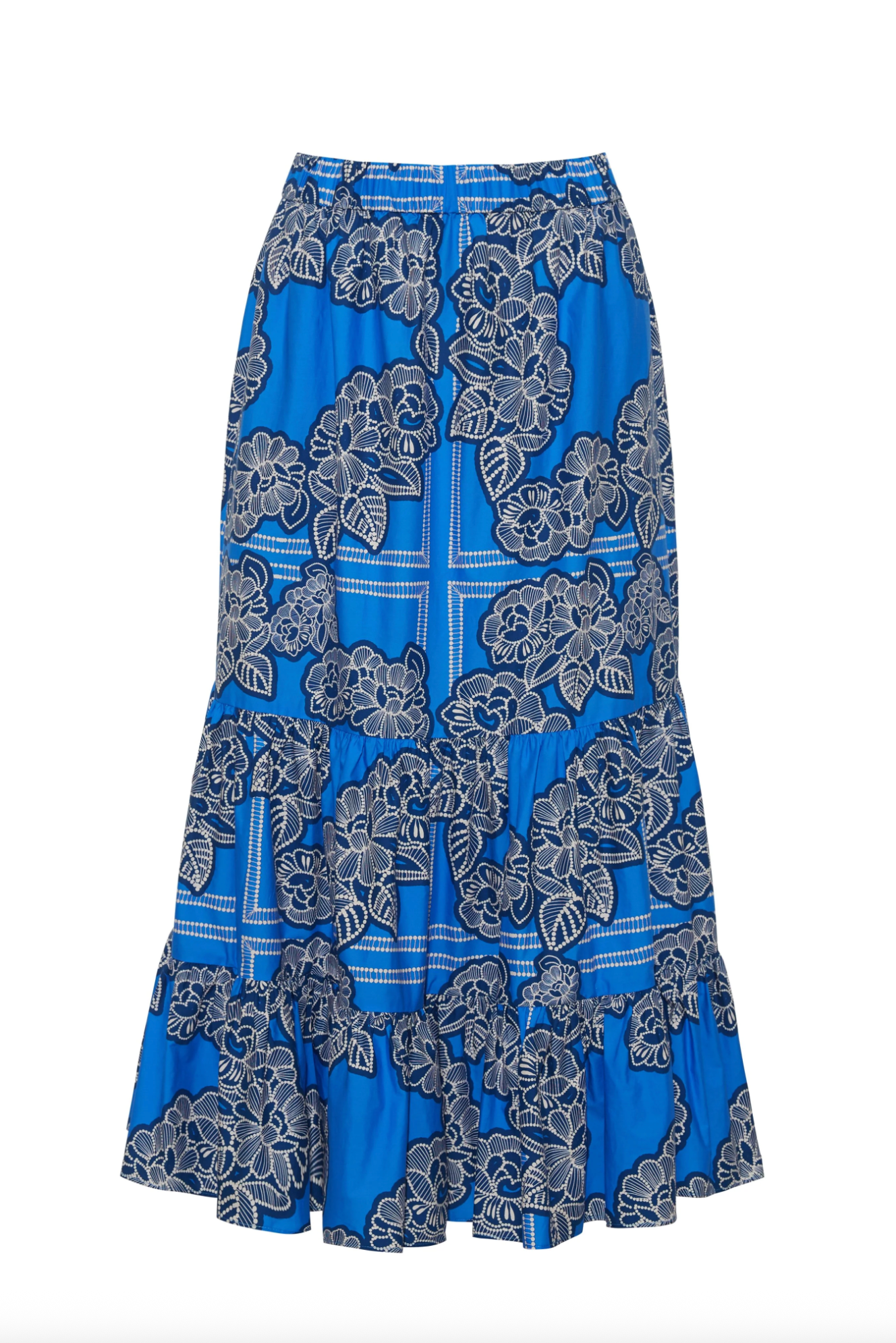Chase Skirt - Carved Petals Cobalt