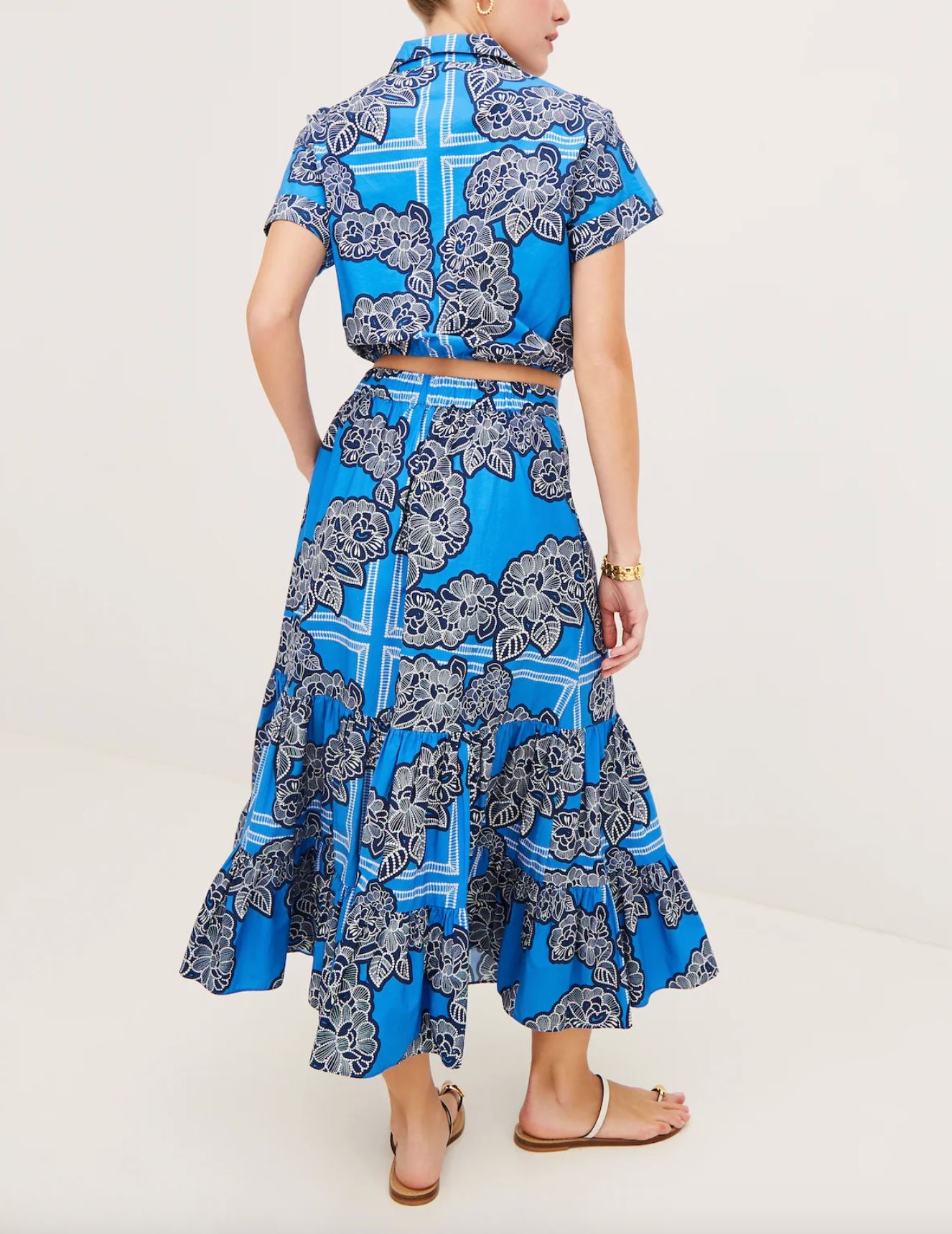 Chase Skirt - Carved Petals Cobalt