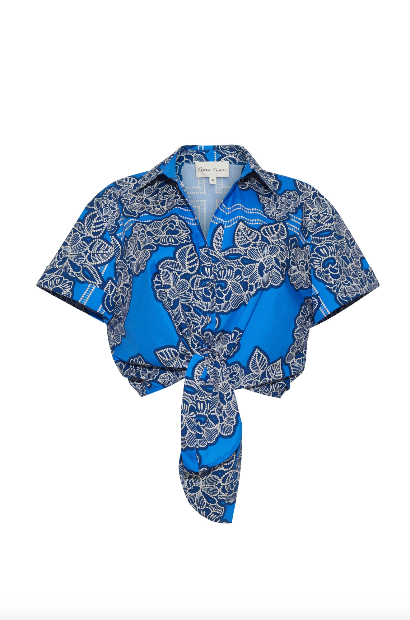 Asbury Top - Carved Petals Cobalt