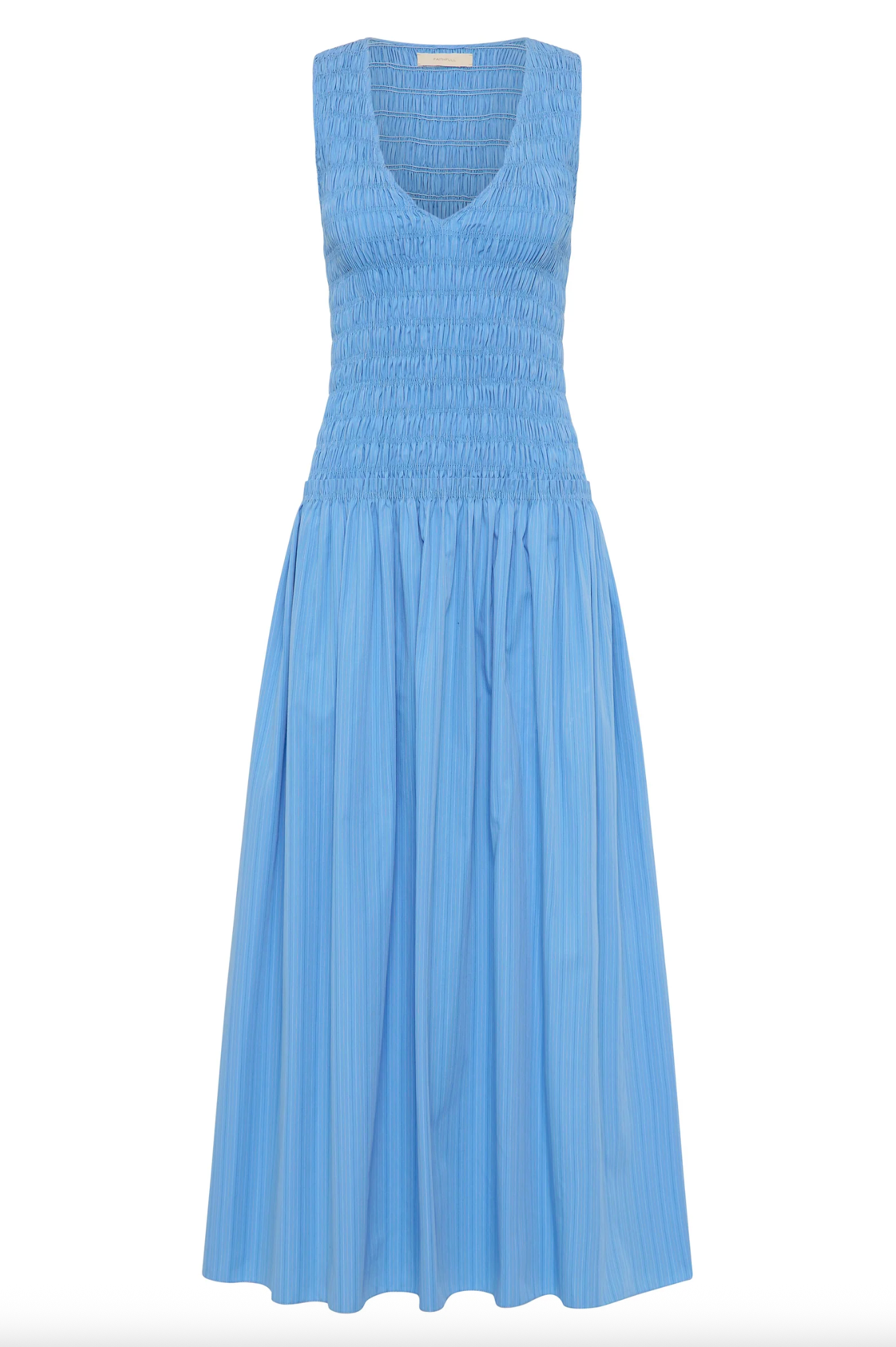Palomar Midi Dress - Mico Pinstripe Azul