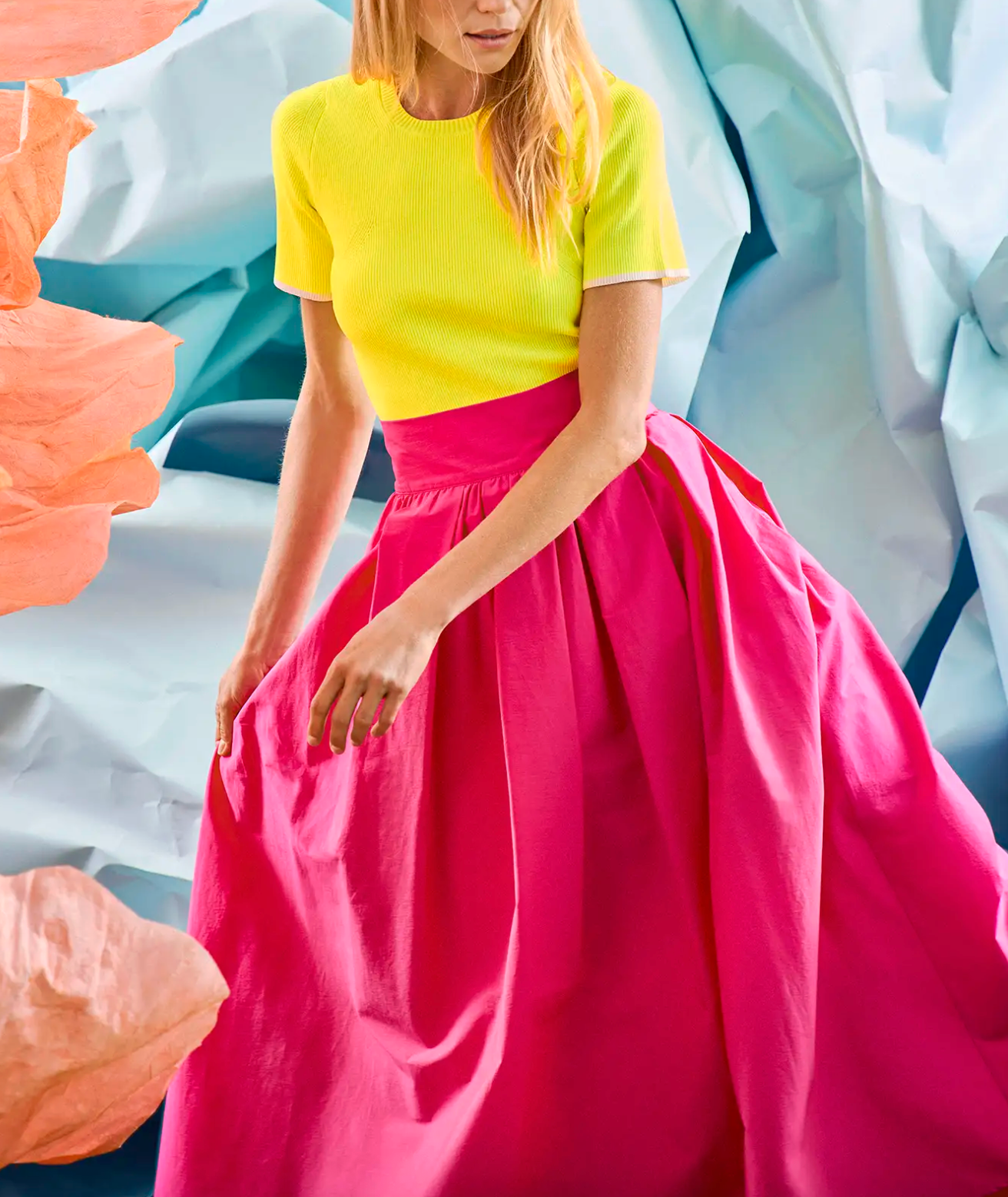 Lee Top - Neon Yellow With Cream