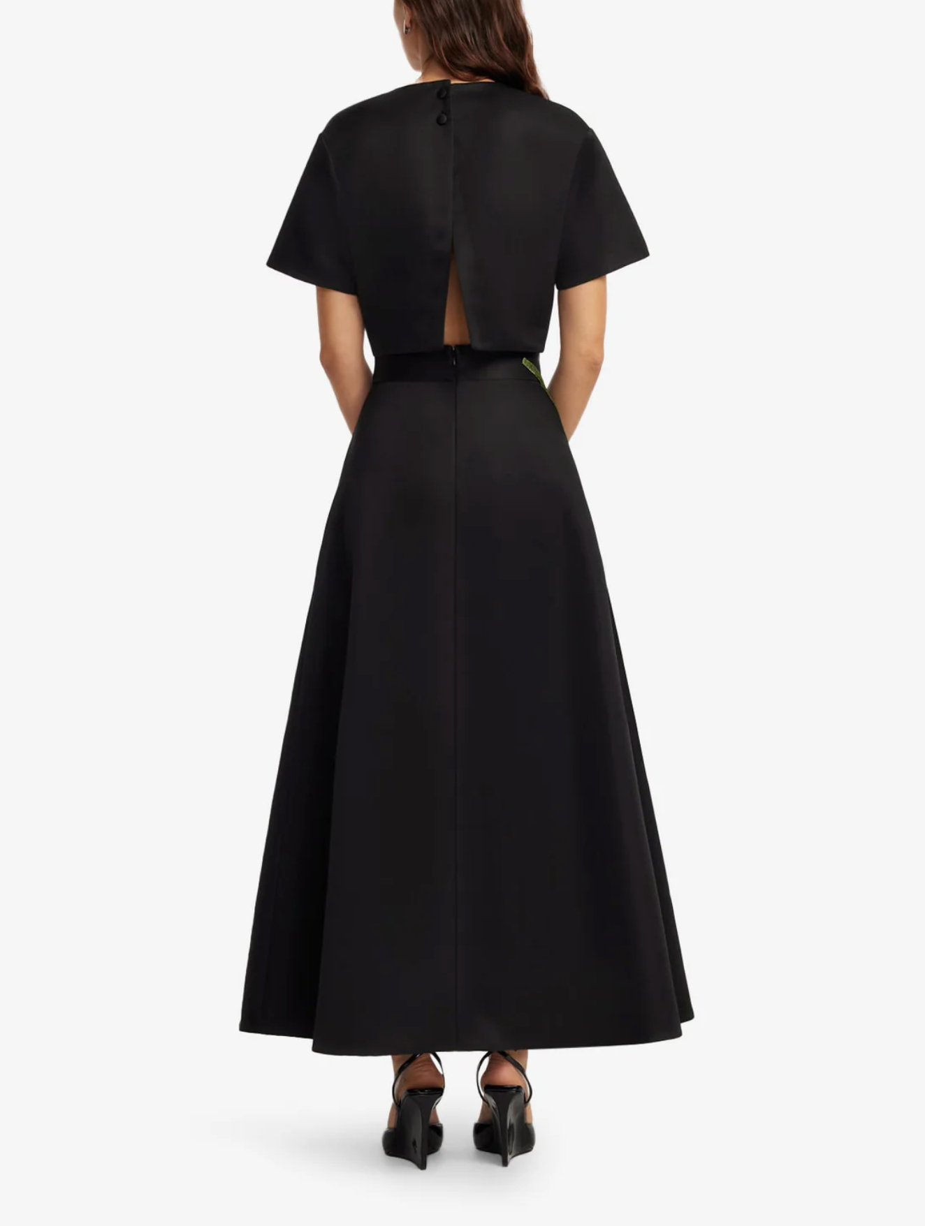 Indie Sleeve Top - Vine Print in Ebony