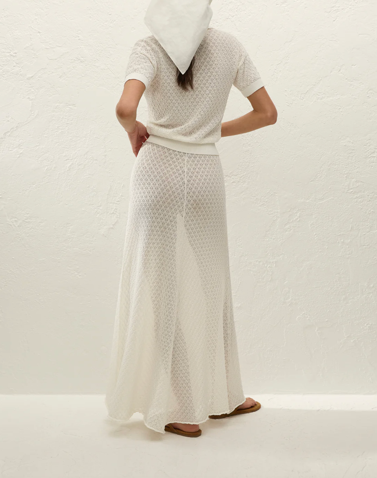 Lenna Skirt - Pointelle Lace Vintage White