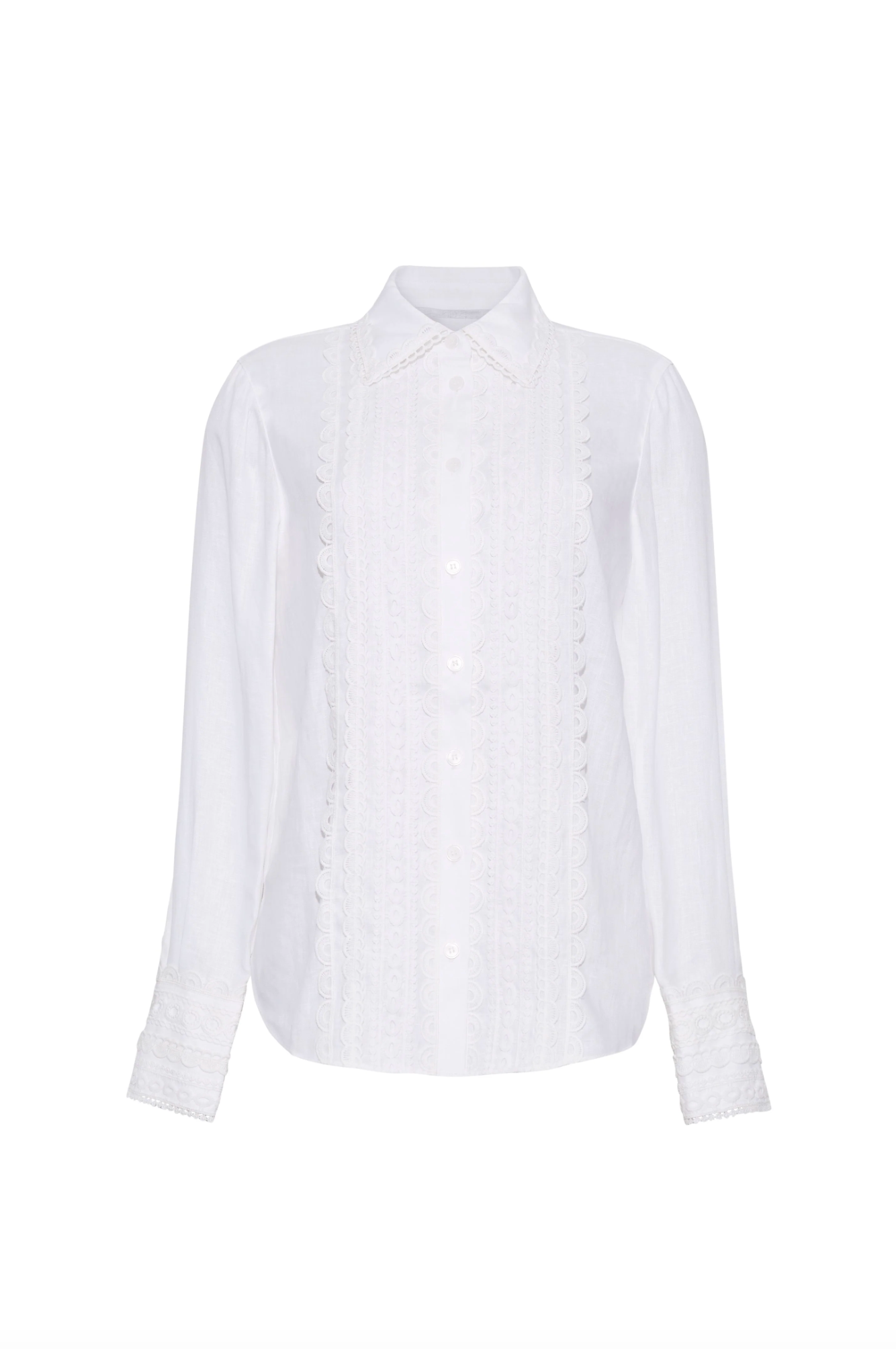 Ideal Shirt - Lace Inserts White