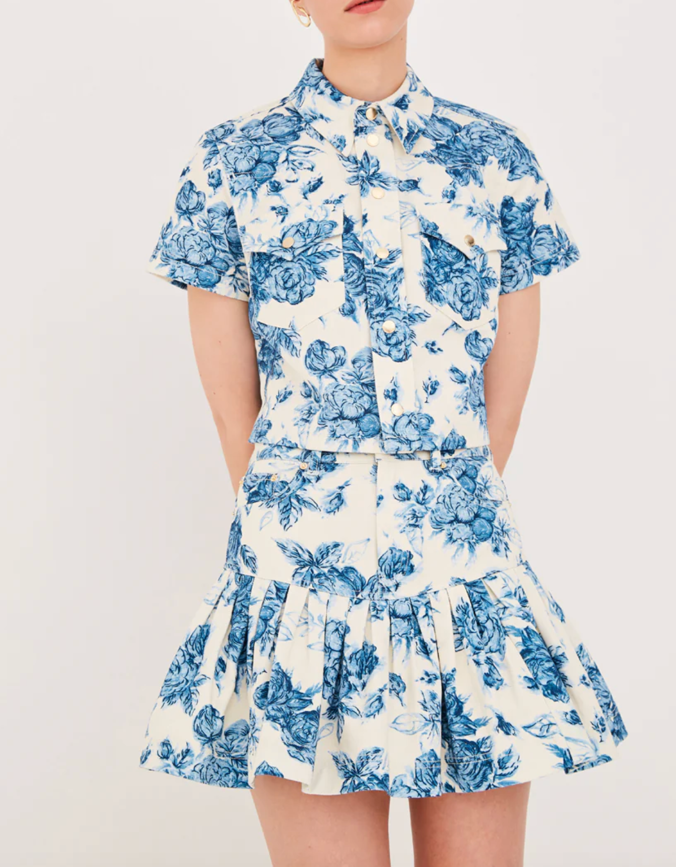 Ohara Skirt - Tossed Floral Blue